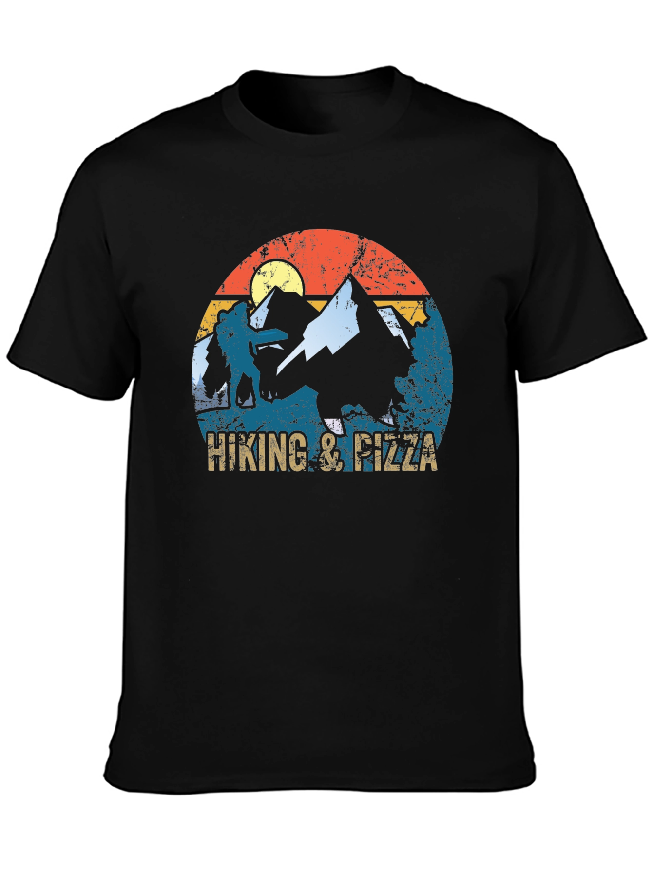 Hiking & Pizza Graphic T-Shirt