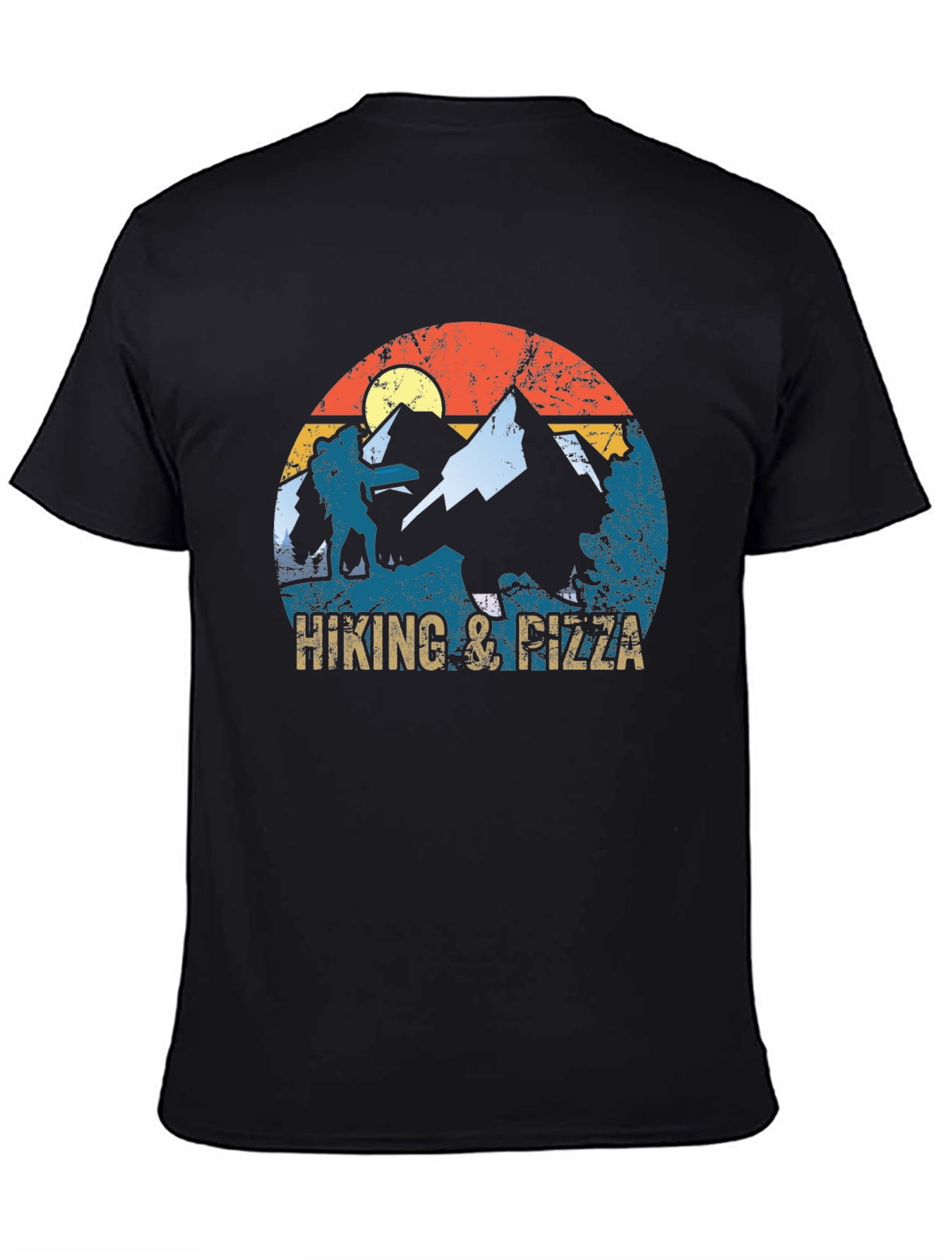 Hiking & Pizza Graphic T-Shirt