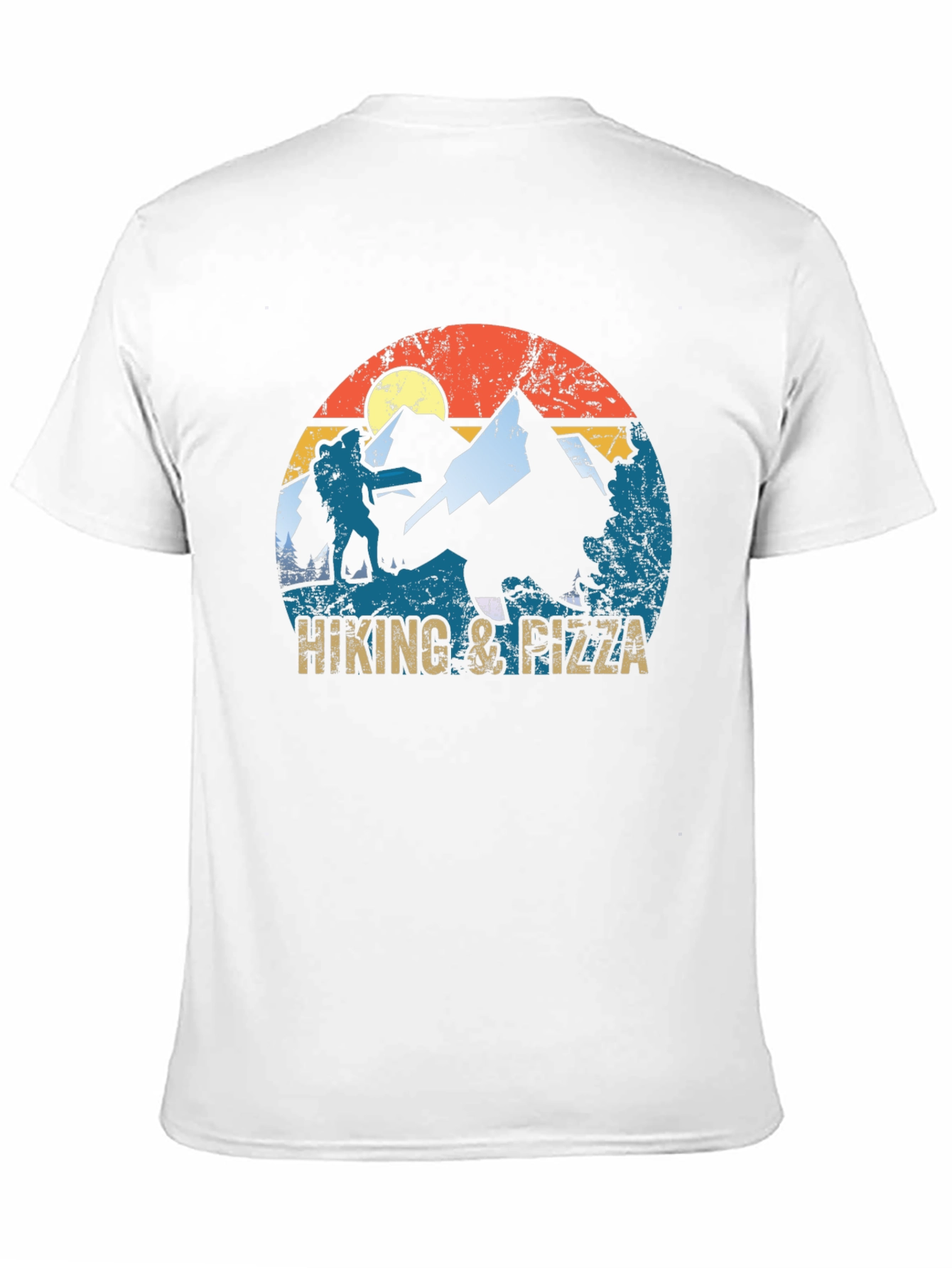 Hiking & Pizza Graphic T-Shirt