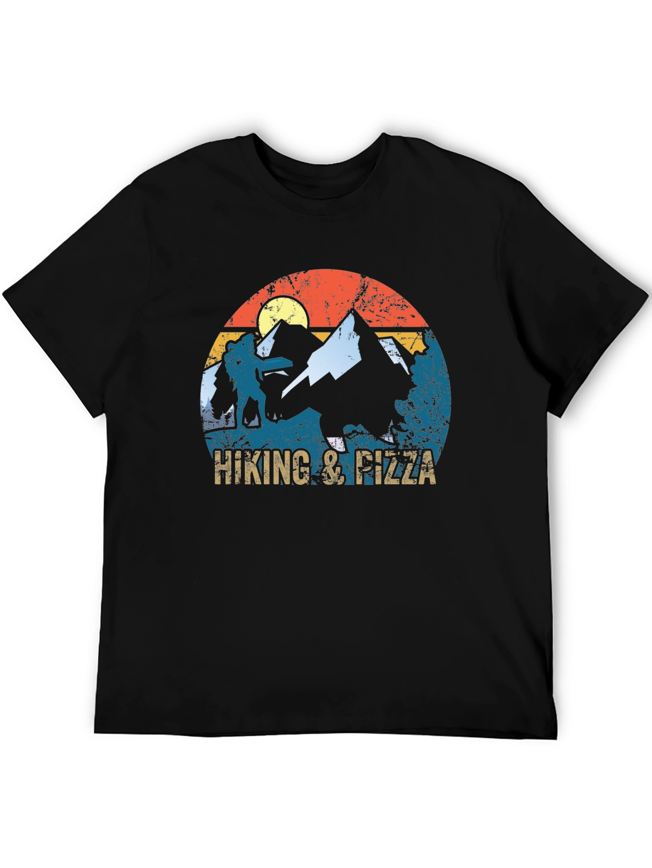 Hiking & Pizza Graphic T-Shirt