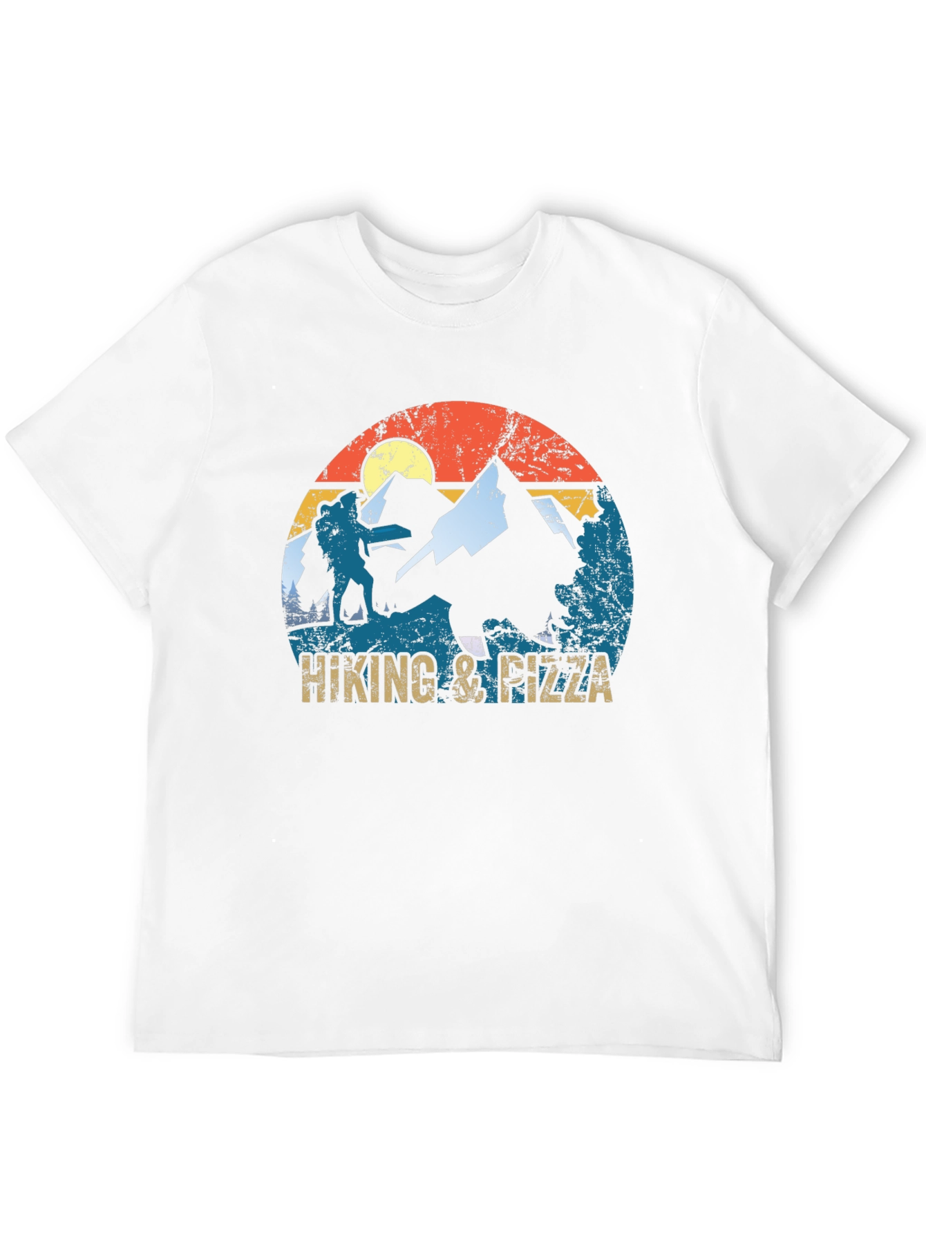 Hiking & Pizza Graphic T-Shirt