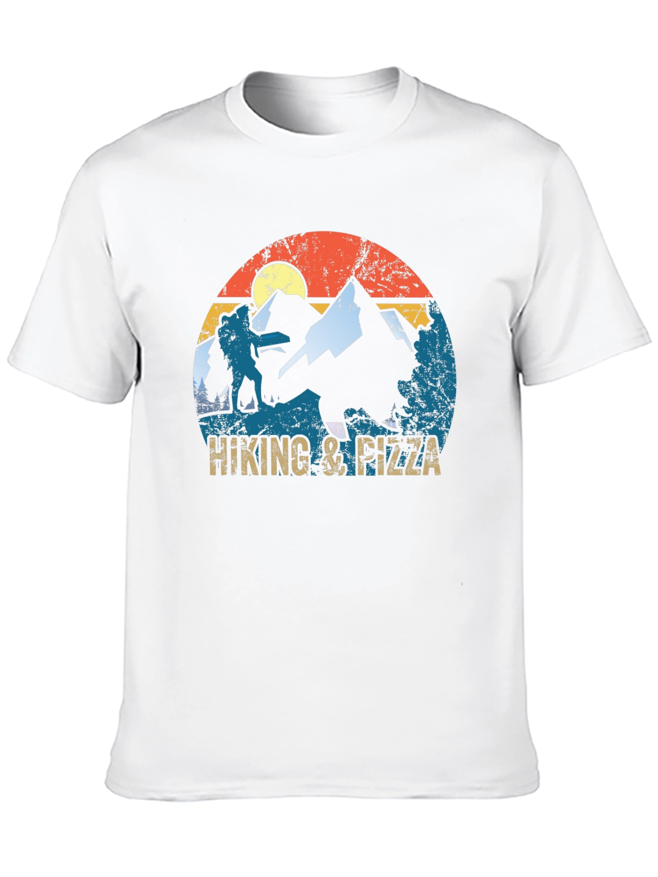 Hiking & Pizza Graphic T-Shirt