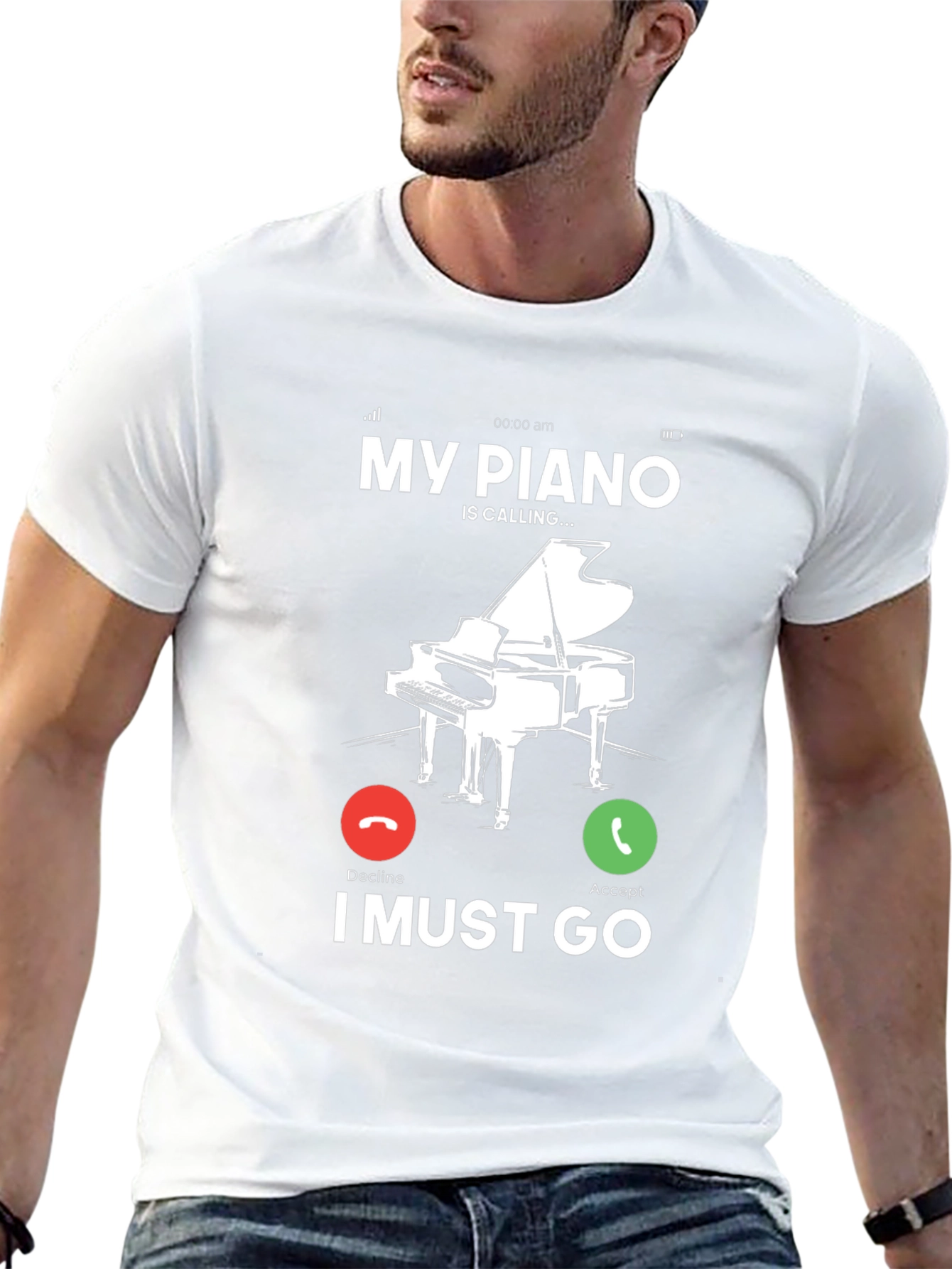 My Piano is Calling Black T-Shirt