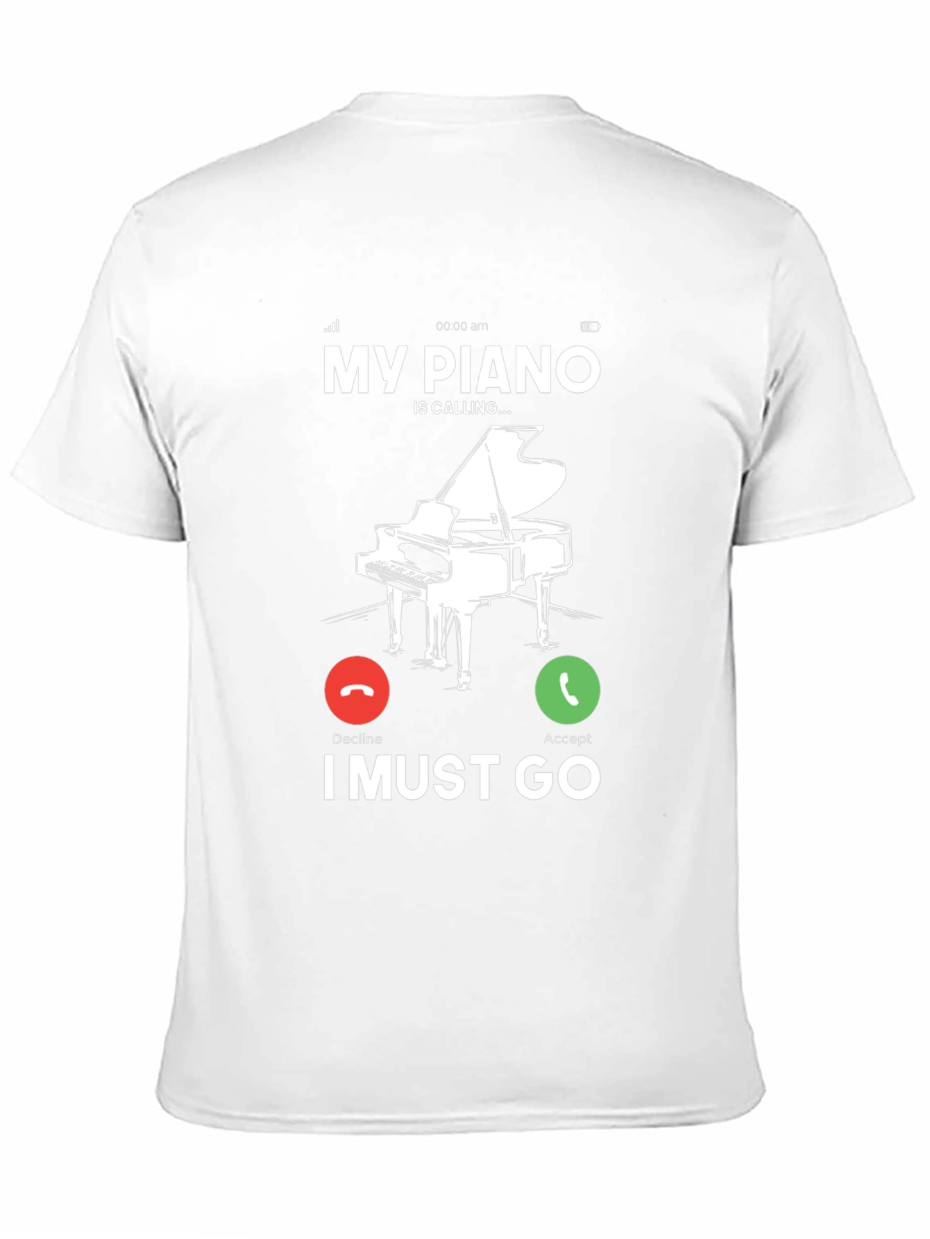 My Piano is Calling Black T-Shirt