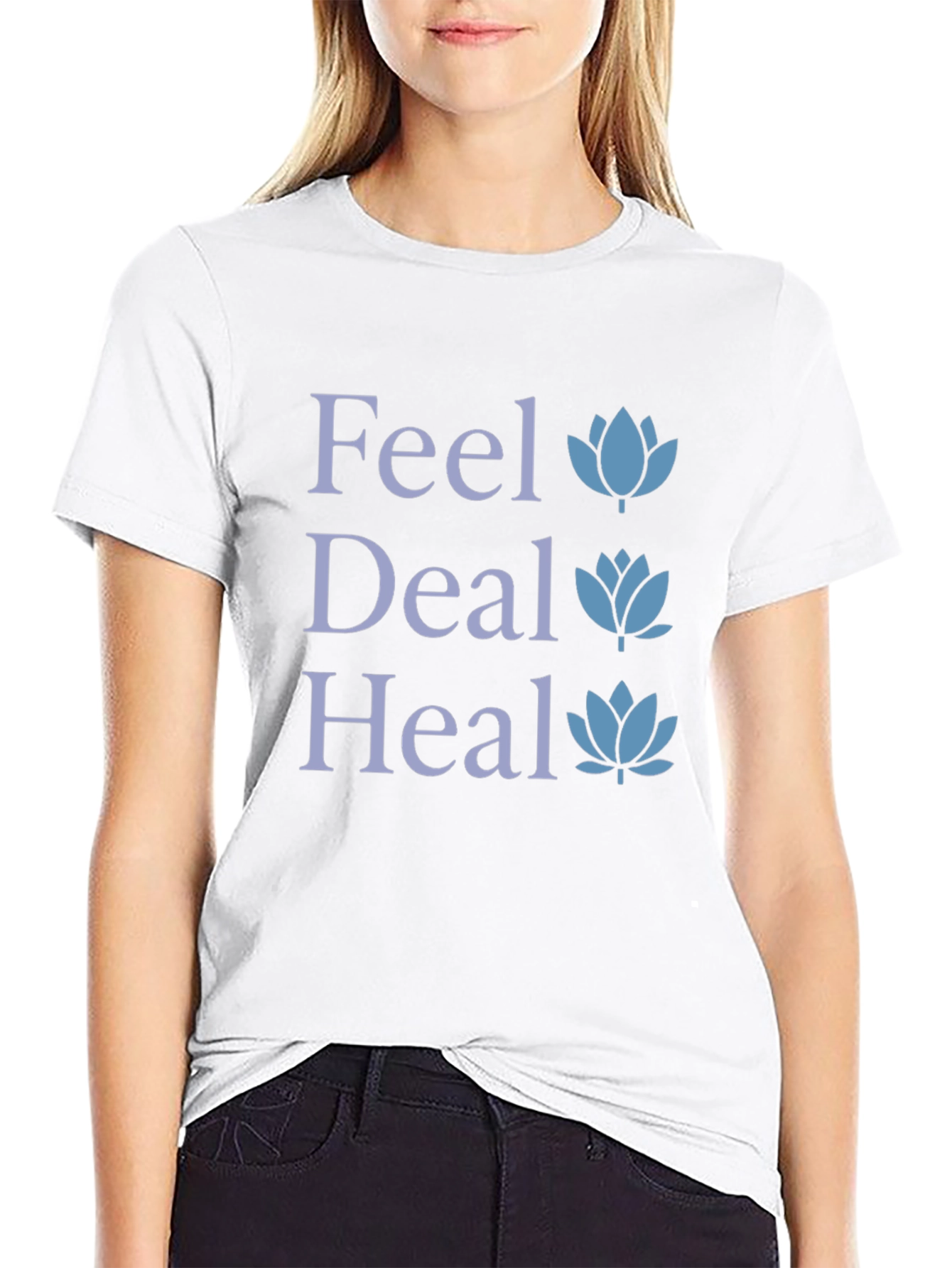 Feel Deal Heal Lotus Graphic T-Shirt
