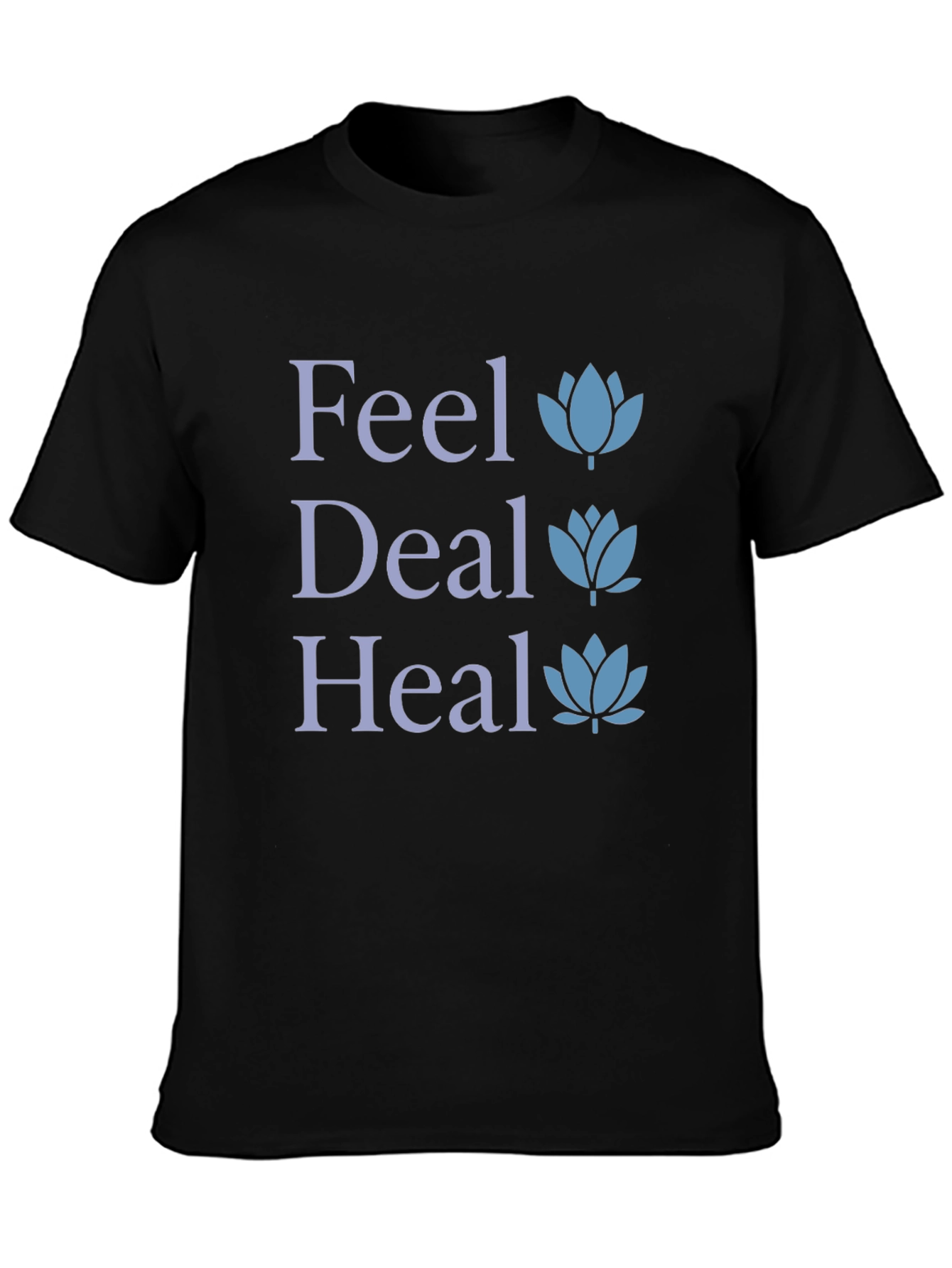 Feel Deal Heal Lotus Graphic T-Shirt