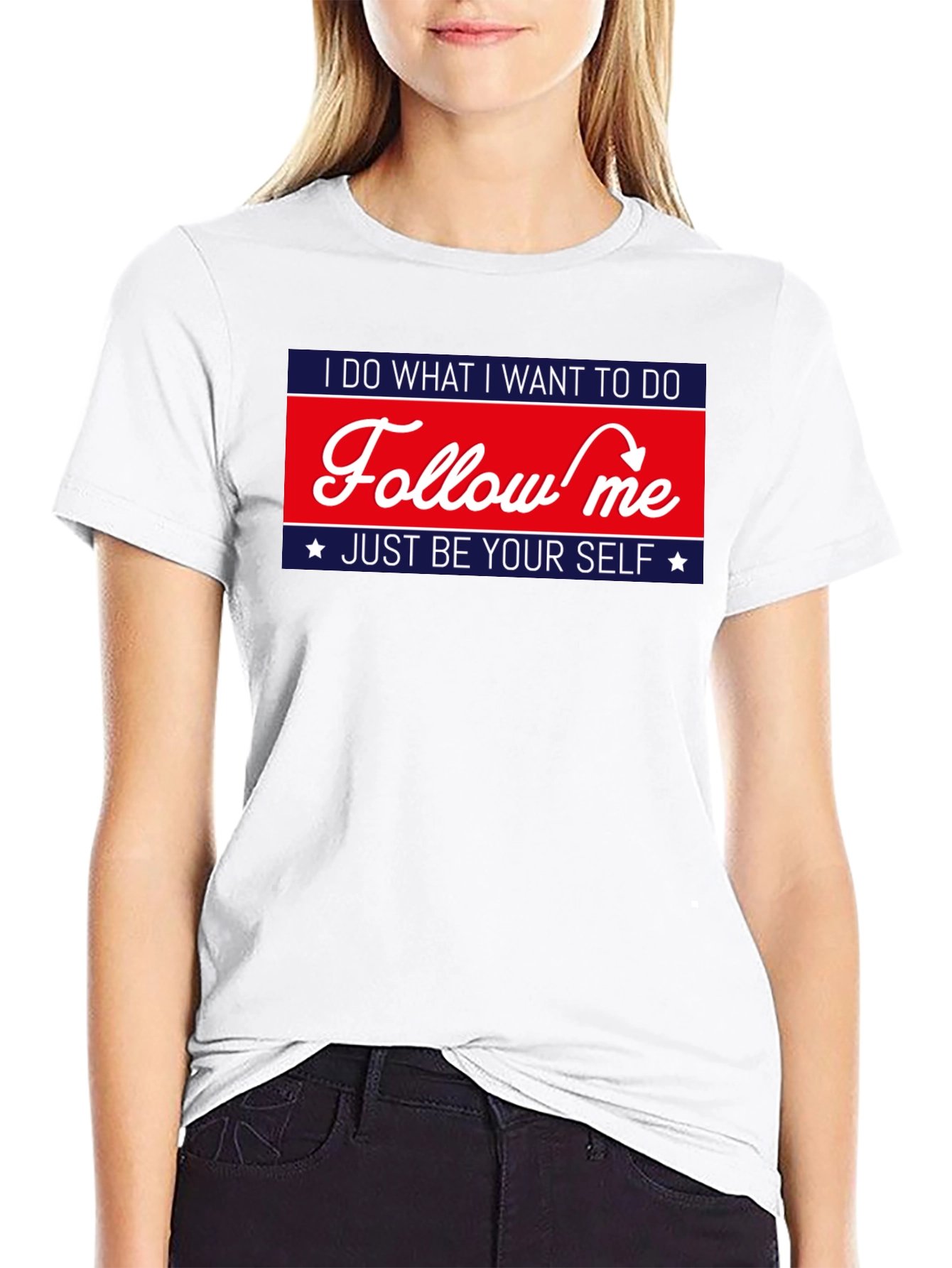 Follow Me Graphic Tee - Be Yourself T-Shirt