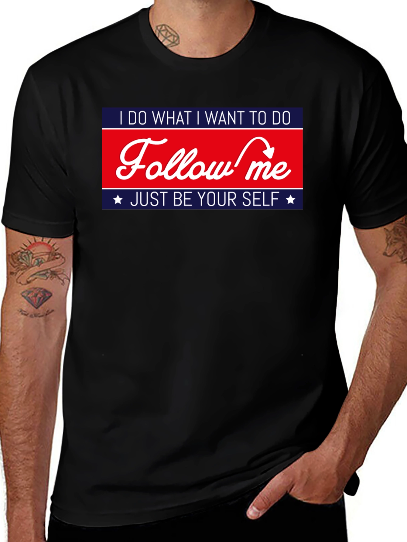 Follow Me Graphic Tee - Be Yourself T-Shirt
