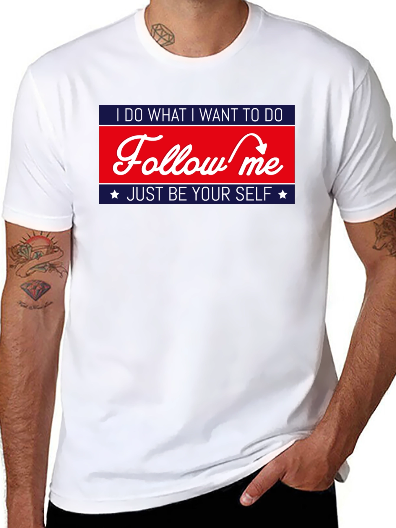Follow Me Graphic Tee - Be Yourself T-Shirt
