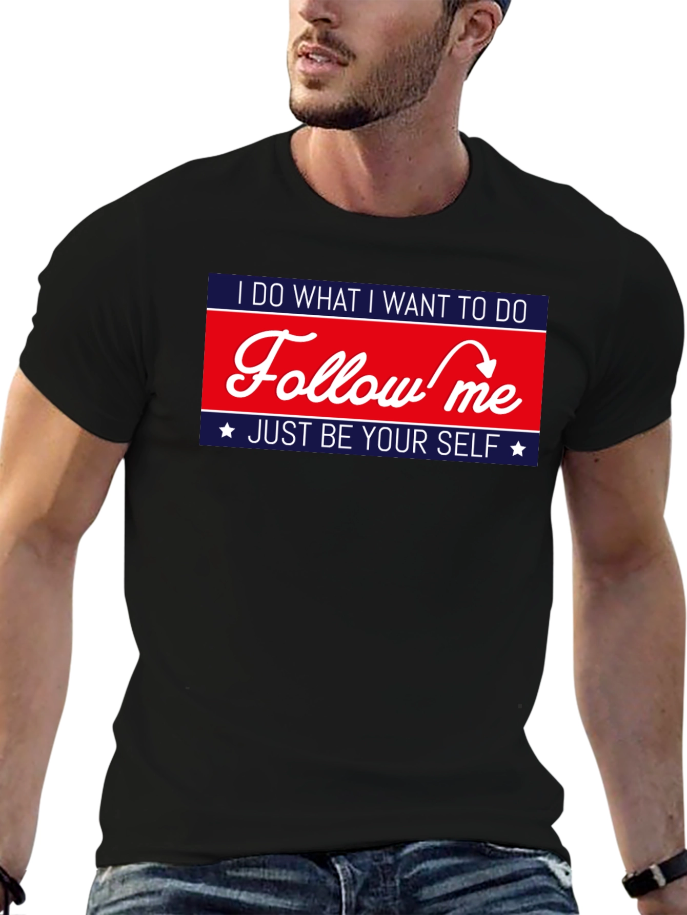 Follow Me Graphic Tee - Be Yourself T-Shirt