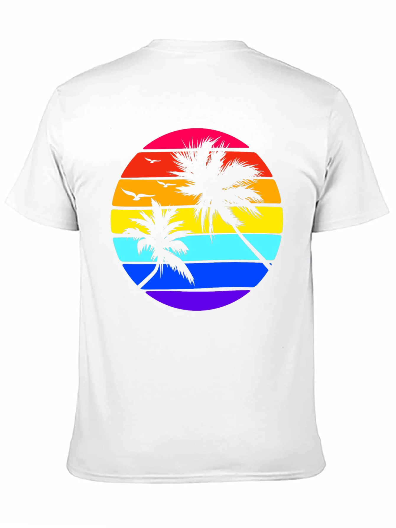 Retro Sunset Palm Tee - Black Graphic T-Shirt