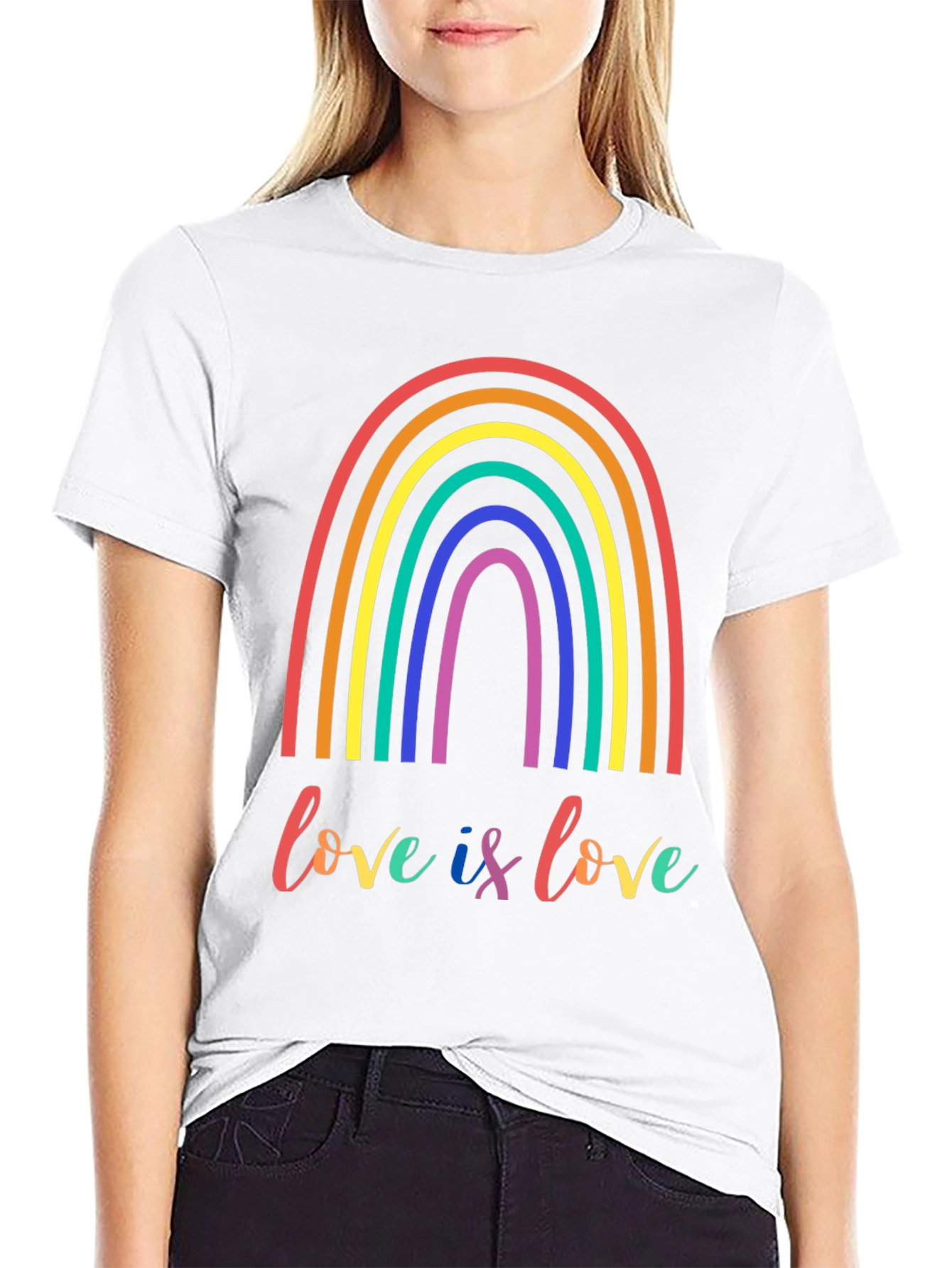 Love is Love LGBTQ+ Rainbow Graphic Tee
