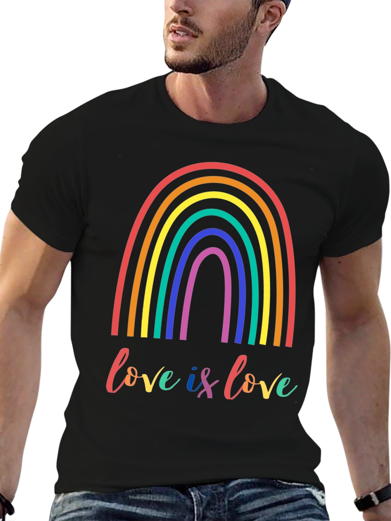 Love is Love LGBTQ+ Rainbow Graphic Tee