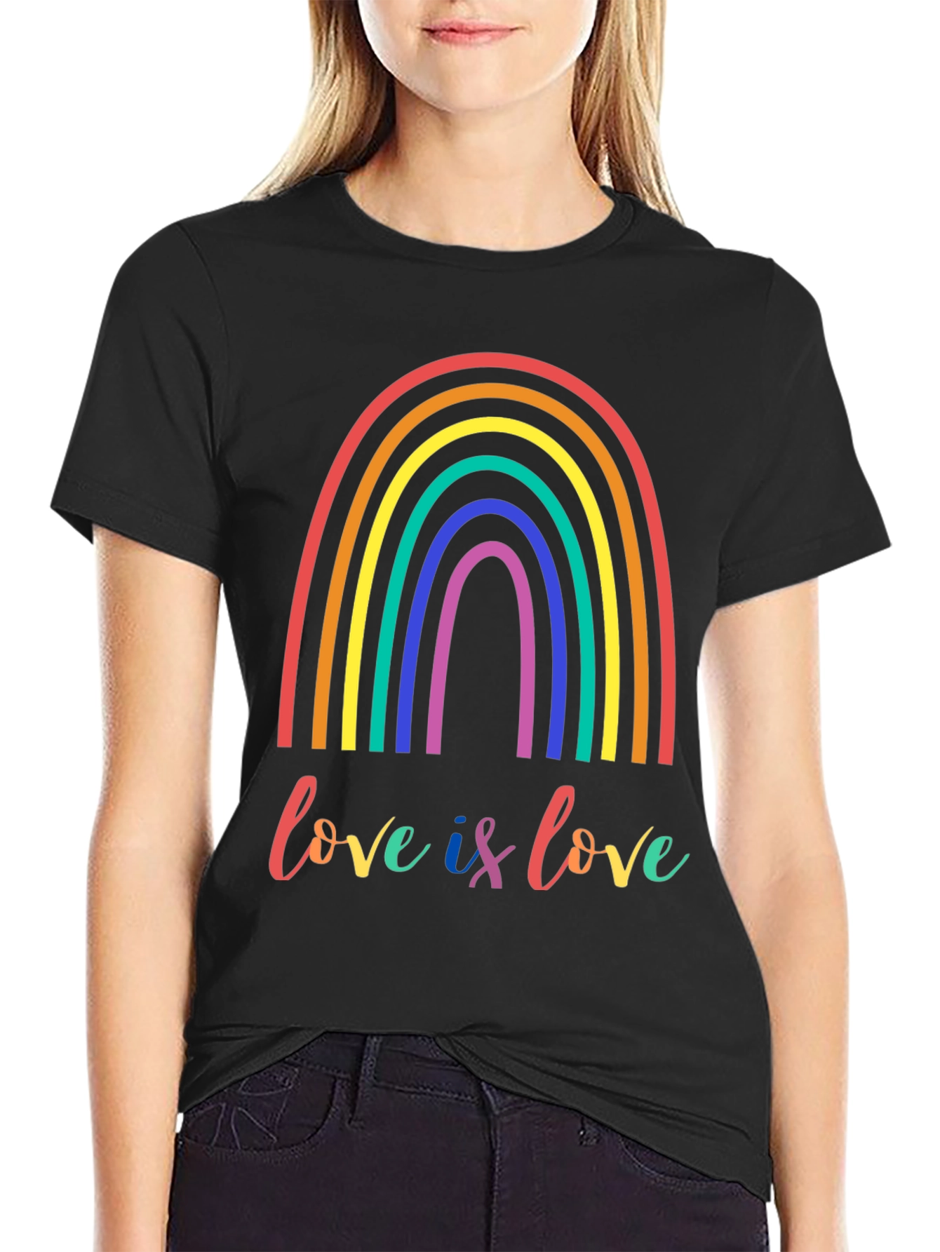 Love is Love LGBTQ+ Rainbow Graphic Tee