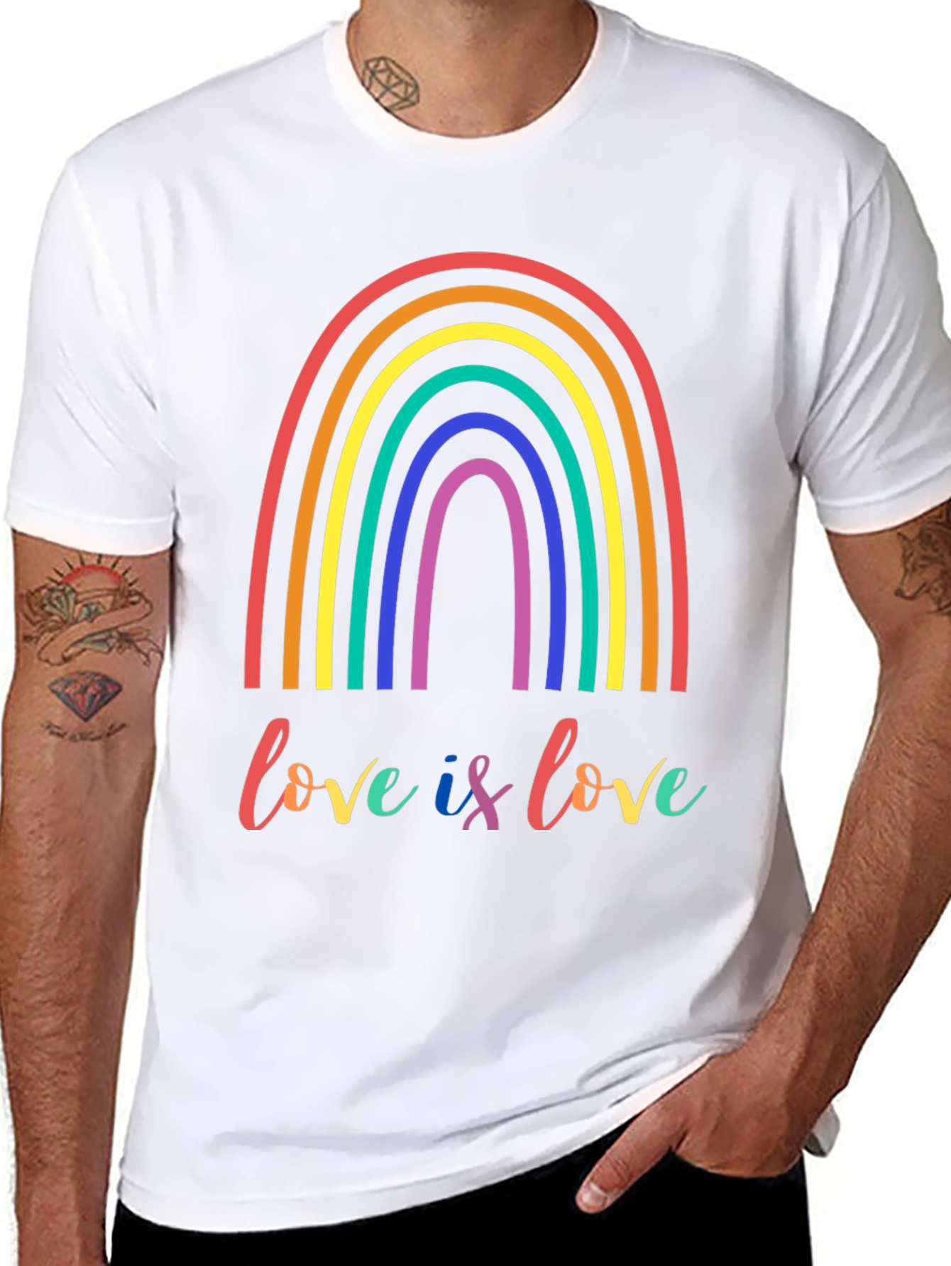Love is Love LGBTQ+ Rainbow Graphic Tee