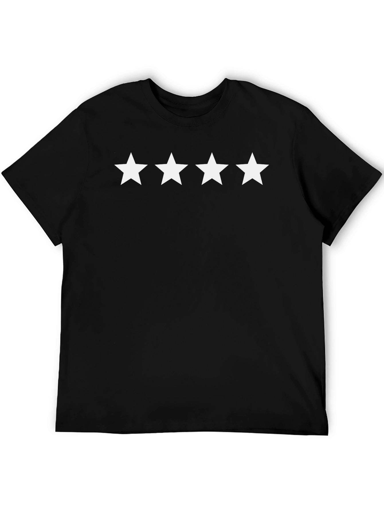 Four Star Tee - Classic Black Cotton T-Shirt