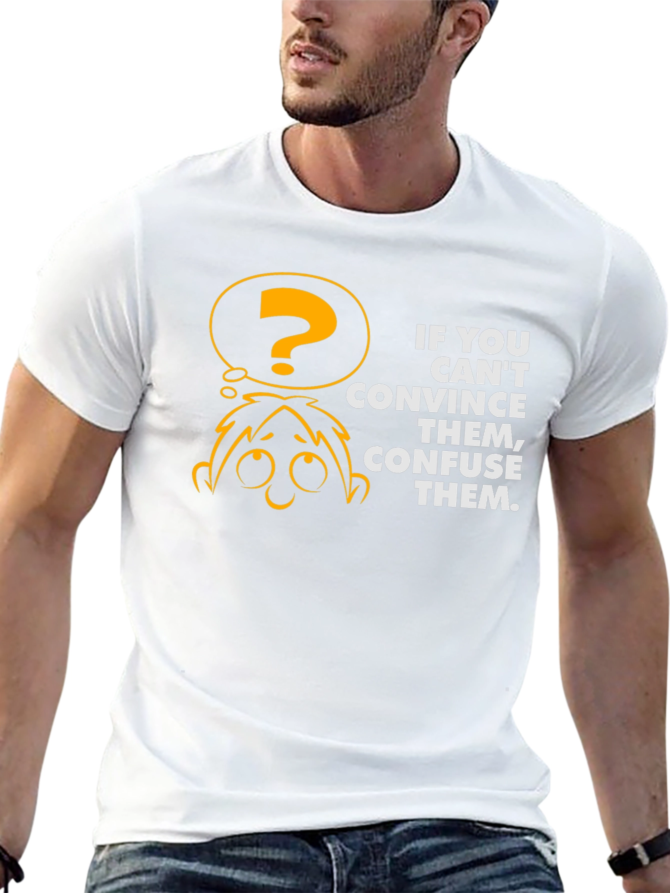Confuse Them Graphic Tee - Black Cotton T-Shirt