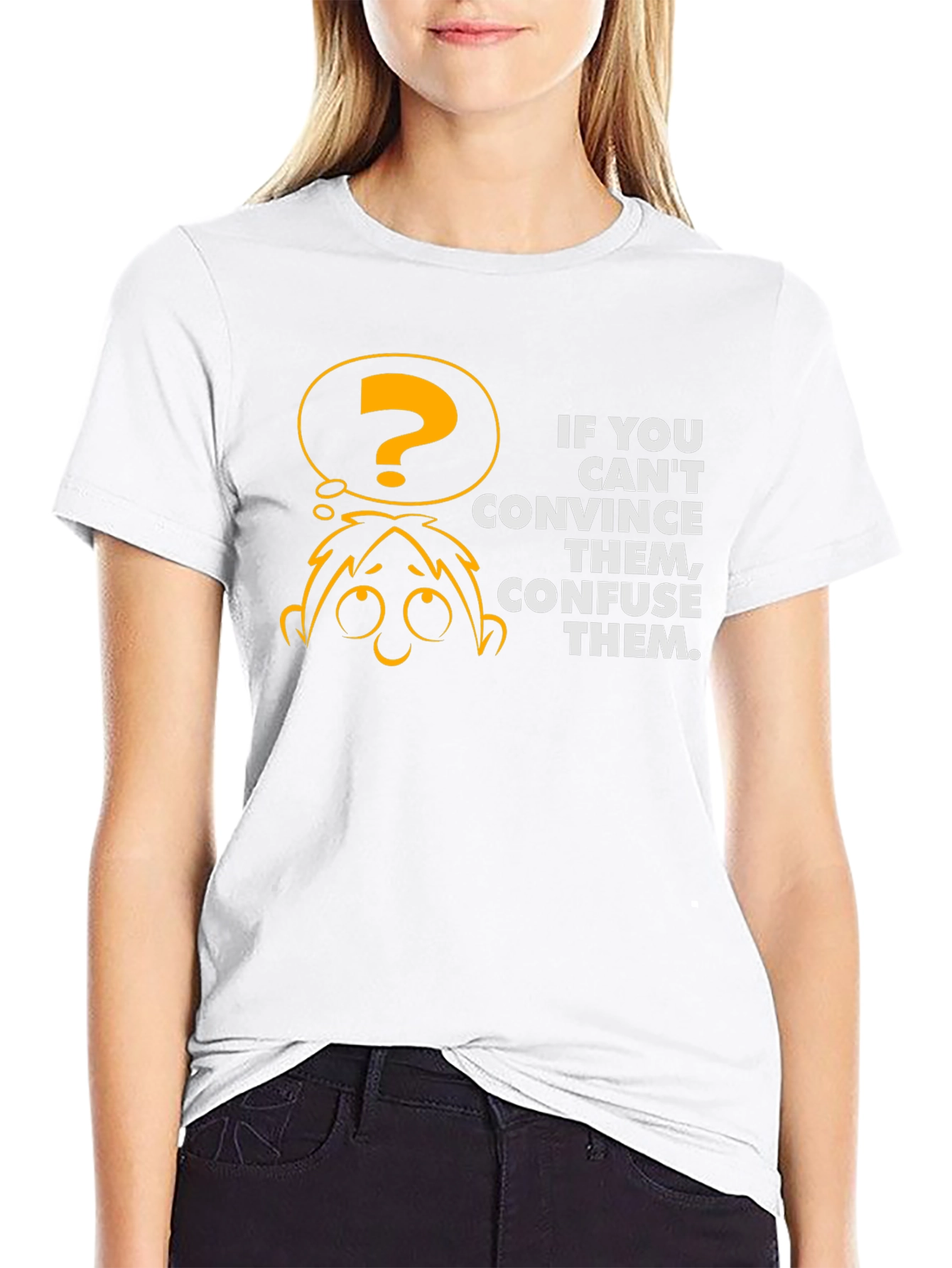 Confuse Them Graphic Tee - Black Cotton T-Shirt