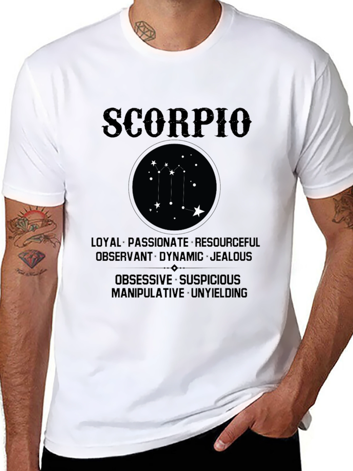 Scorpio Zodiac Sign Black Graphic T-Shirt