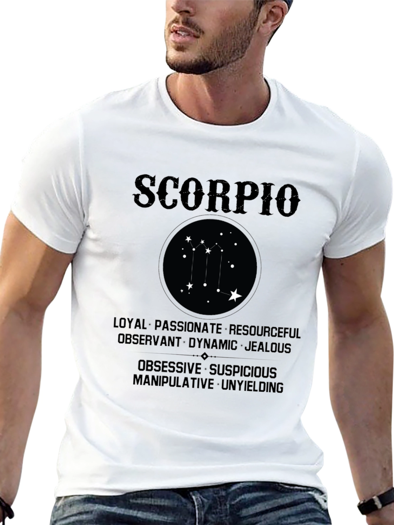Scorpio Zodiac Sign Black Graphic T-Shirt