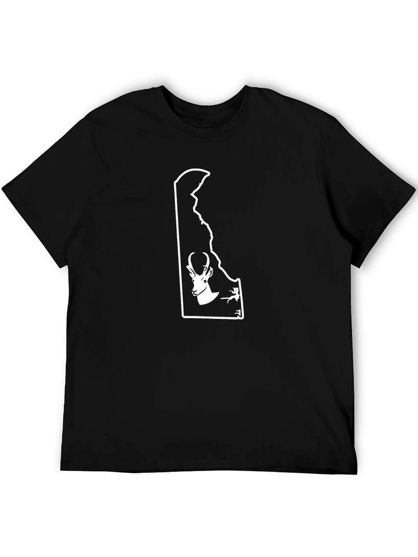 Delaware Deer Silhouette Black T-Shirt