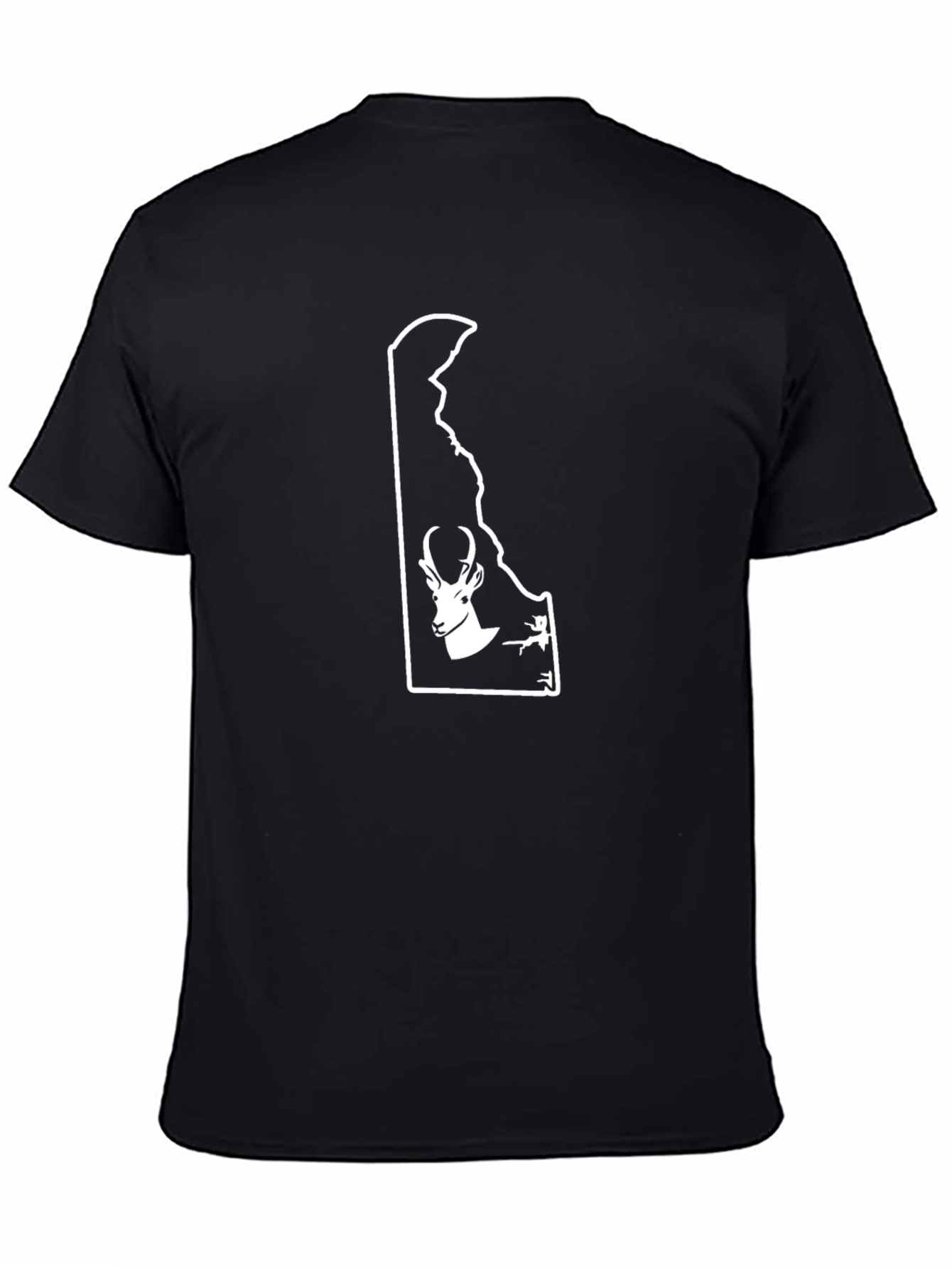 Delaware Deer Silhouette Black T-Shirt