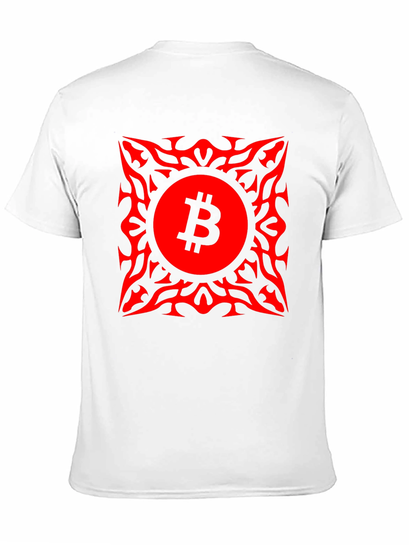 Bitcoin Red Tribal Graphic T-Shirt Crypto BTC