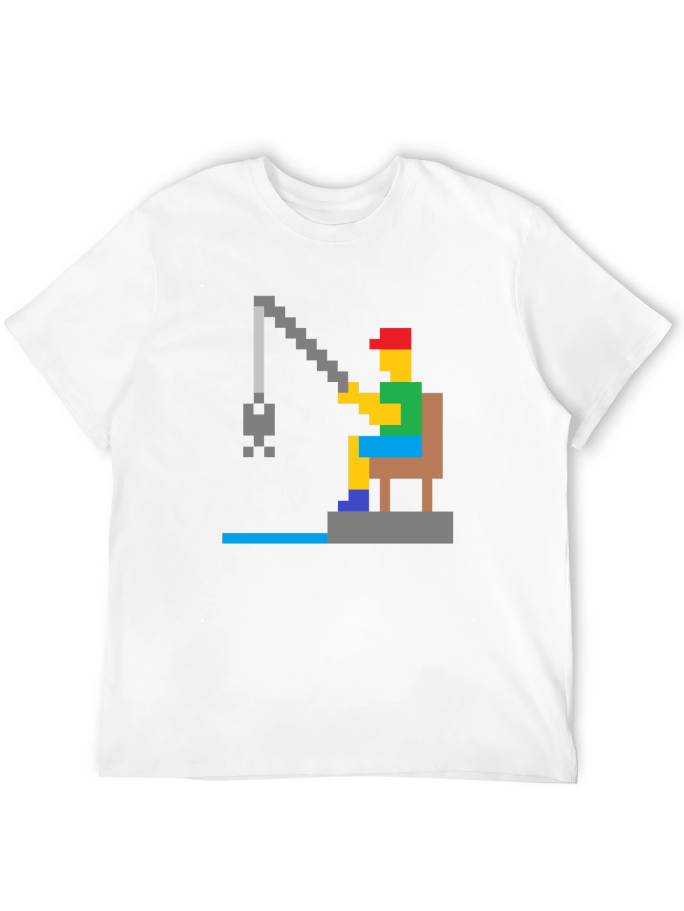 Pixelated Fishing T-Shirt - Retro Gamer Style