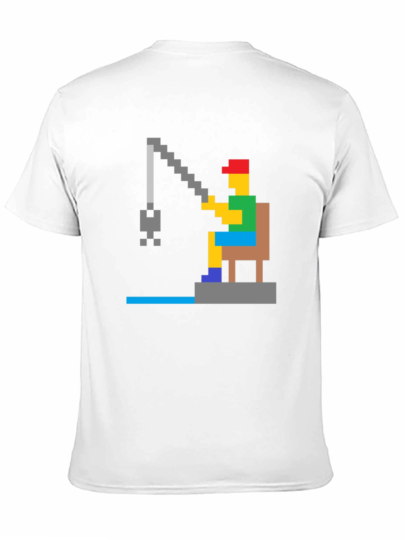 Pixelated Fishing T-Shirt - Retro Gamer Style
