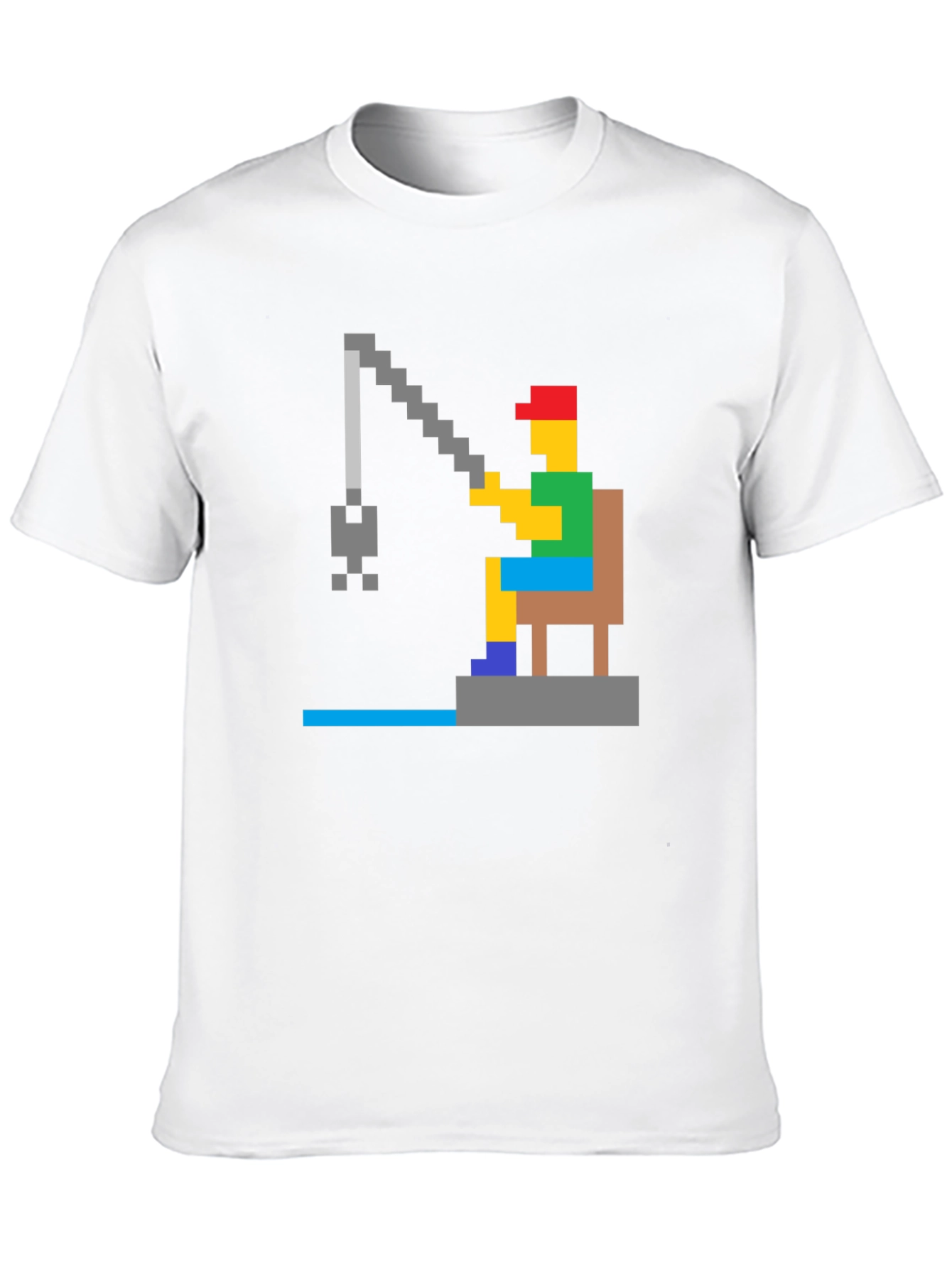 Pixelated Fishing T-Shirt - Retro Gamer Style
