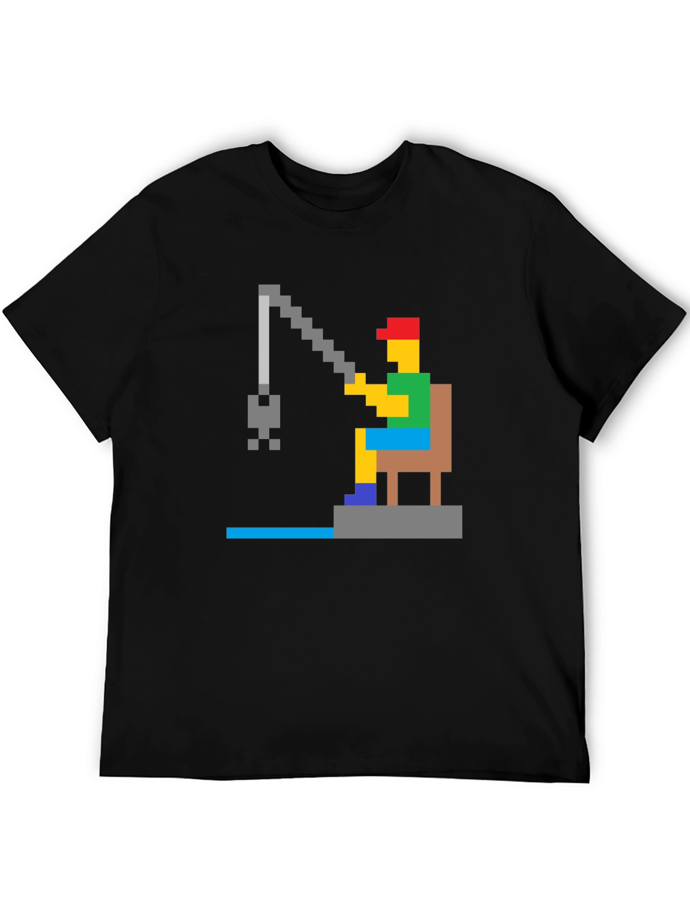 Pixelated Fishing T-Shirt - Retro Gamer Style