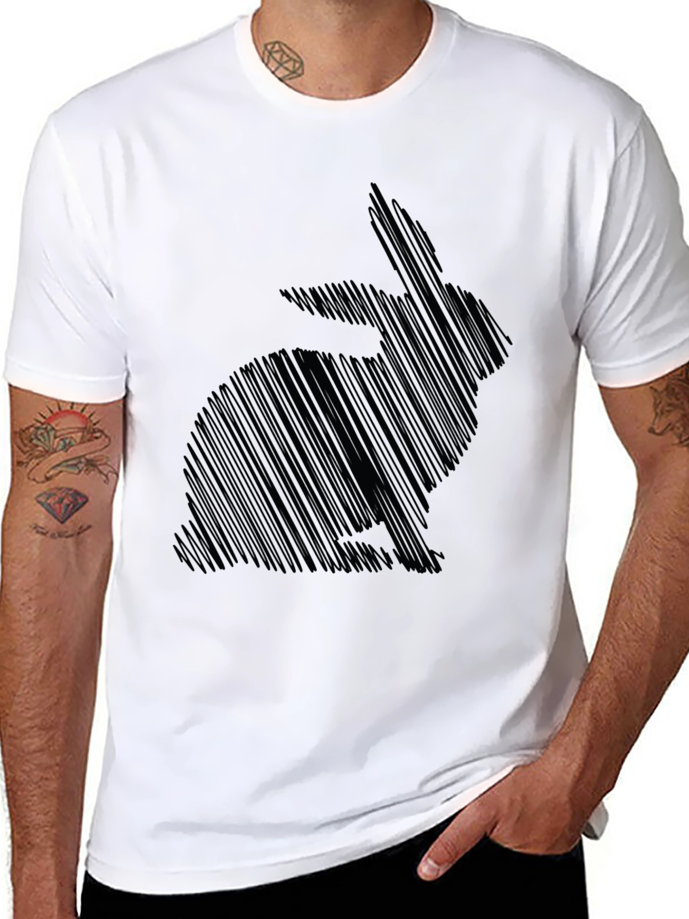 Black Rabbit Sketch Graphic Tee