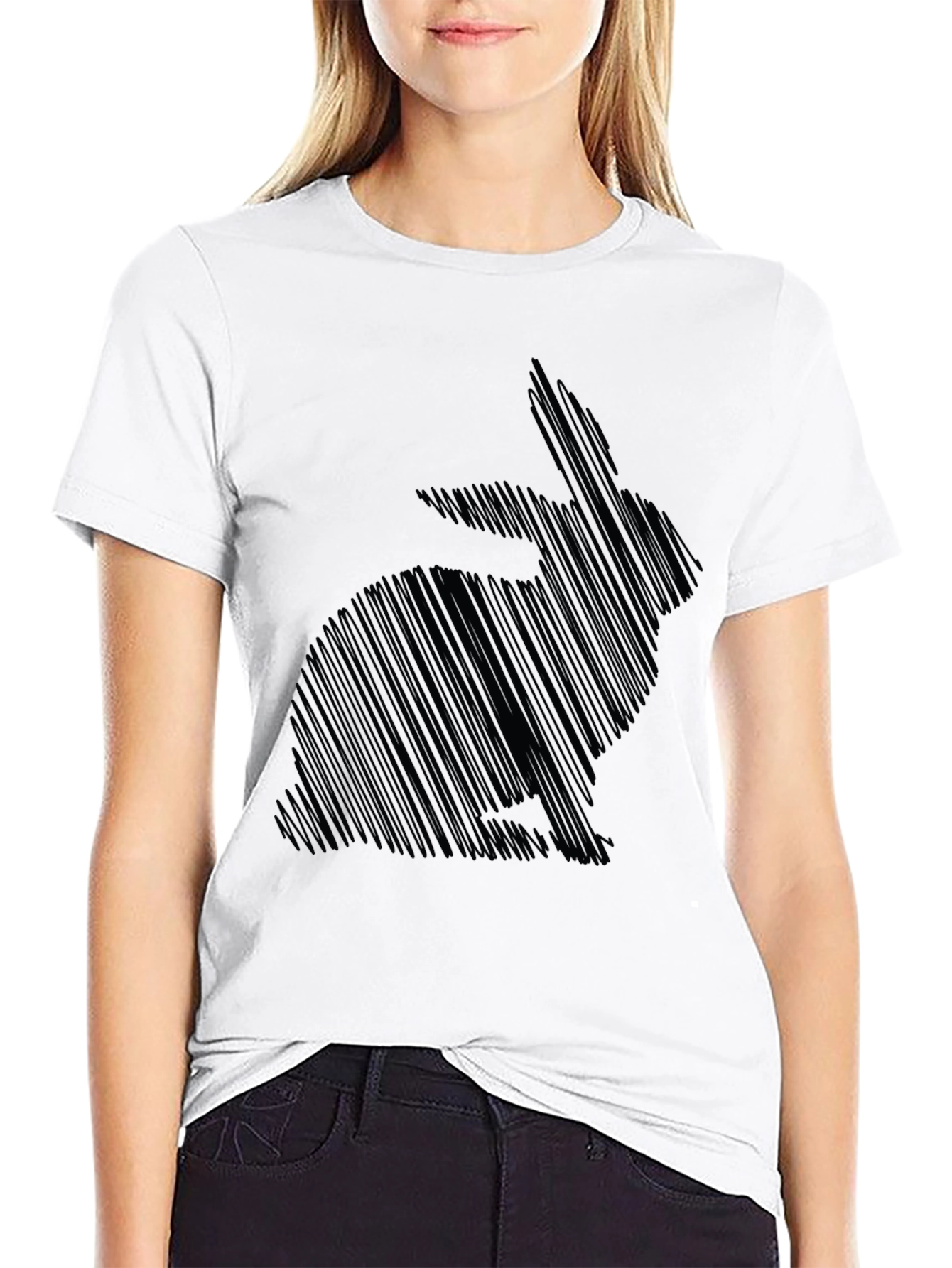 Black Rabbit Sketch Graphic Tee