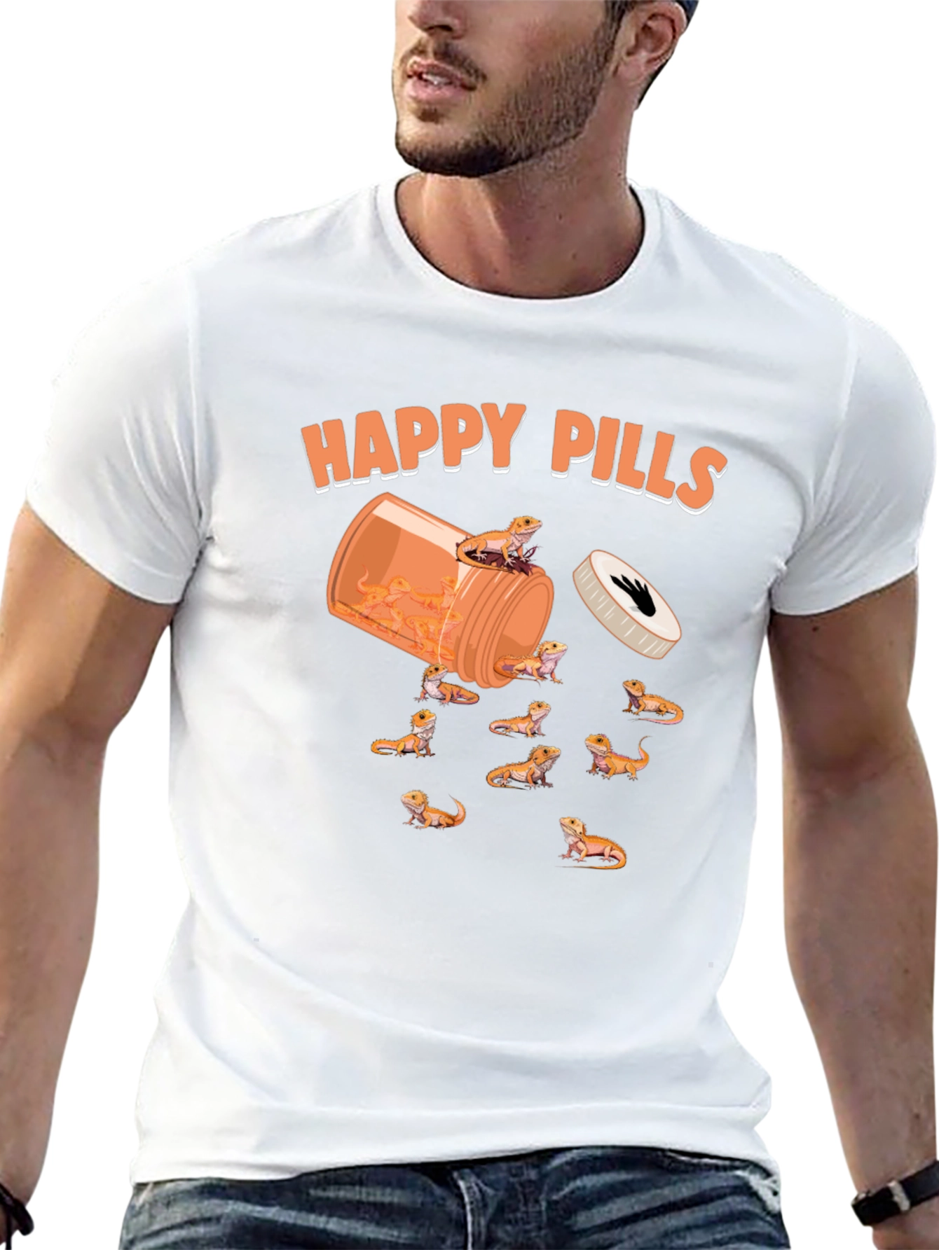 Funny Happy Pills Bearded Dragon T-Shirt
