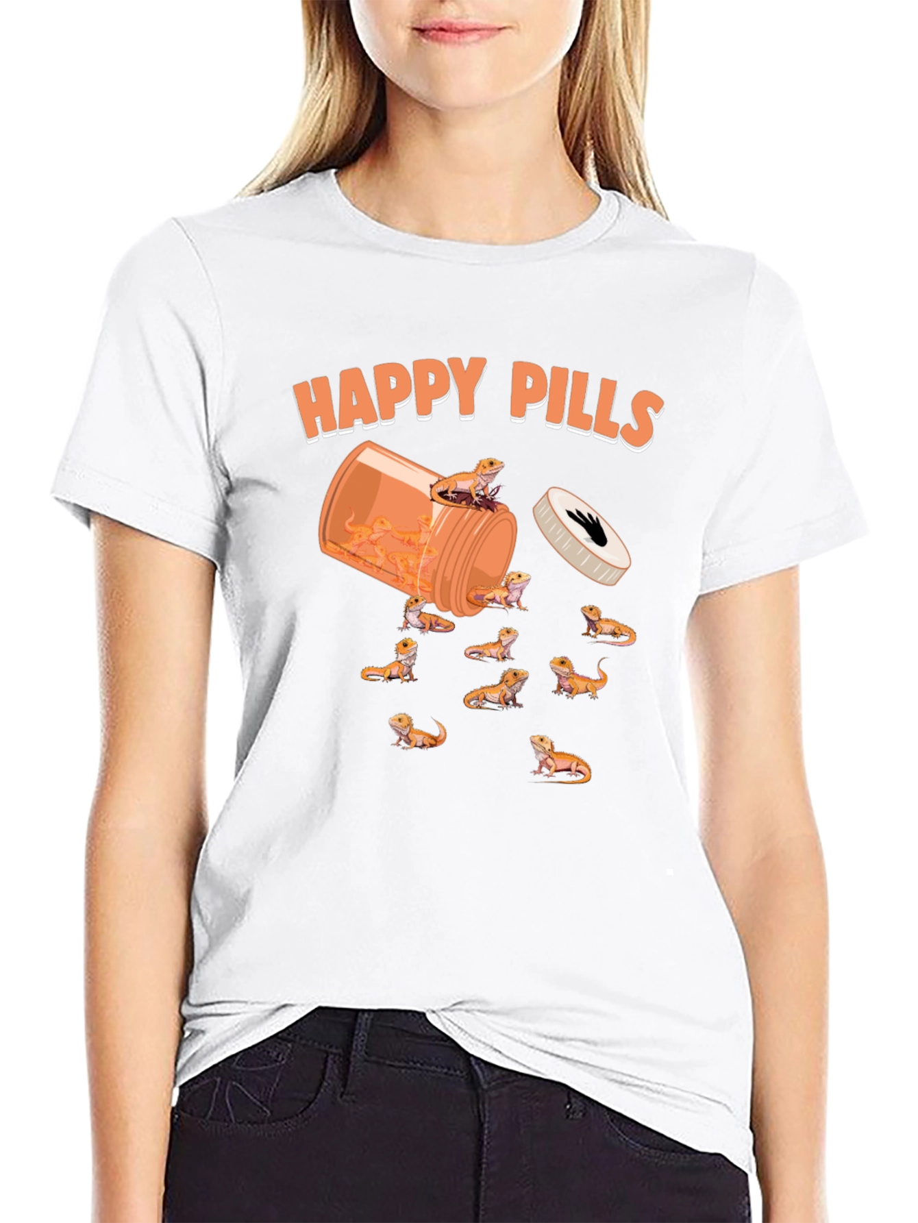 Funny Happy Pills Bearded Dragon T-Shirt