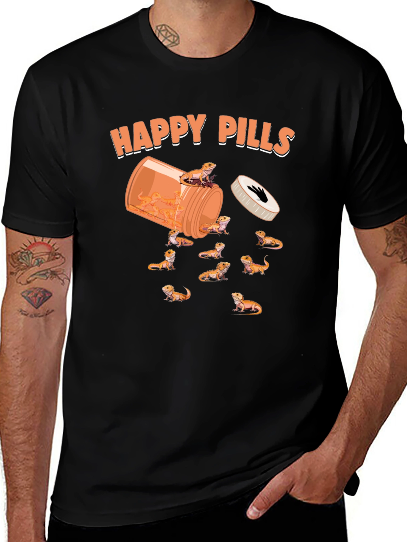 Funny Happy Pills Bearded Dragon T-Shirt