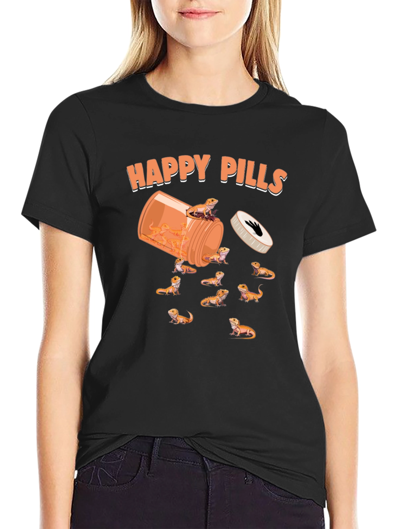 Funny Happy Pills Bearded Dragon T-Shirt