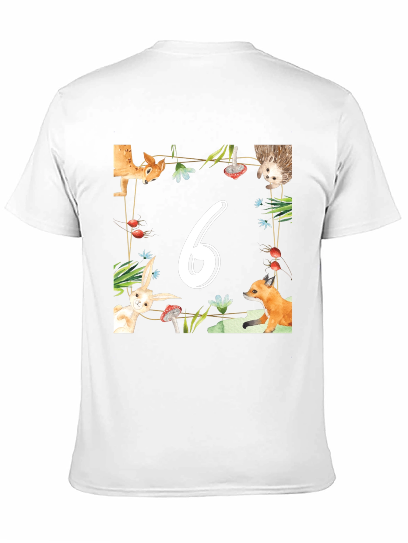 Birthday Number Six Forest Animal T-Shirt