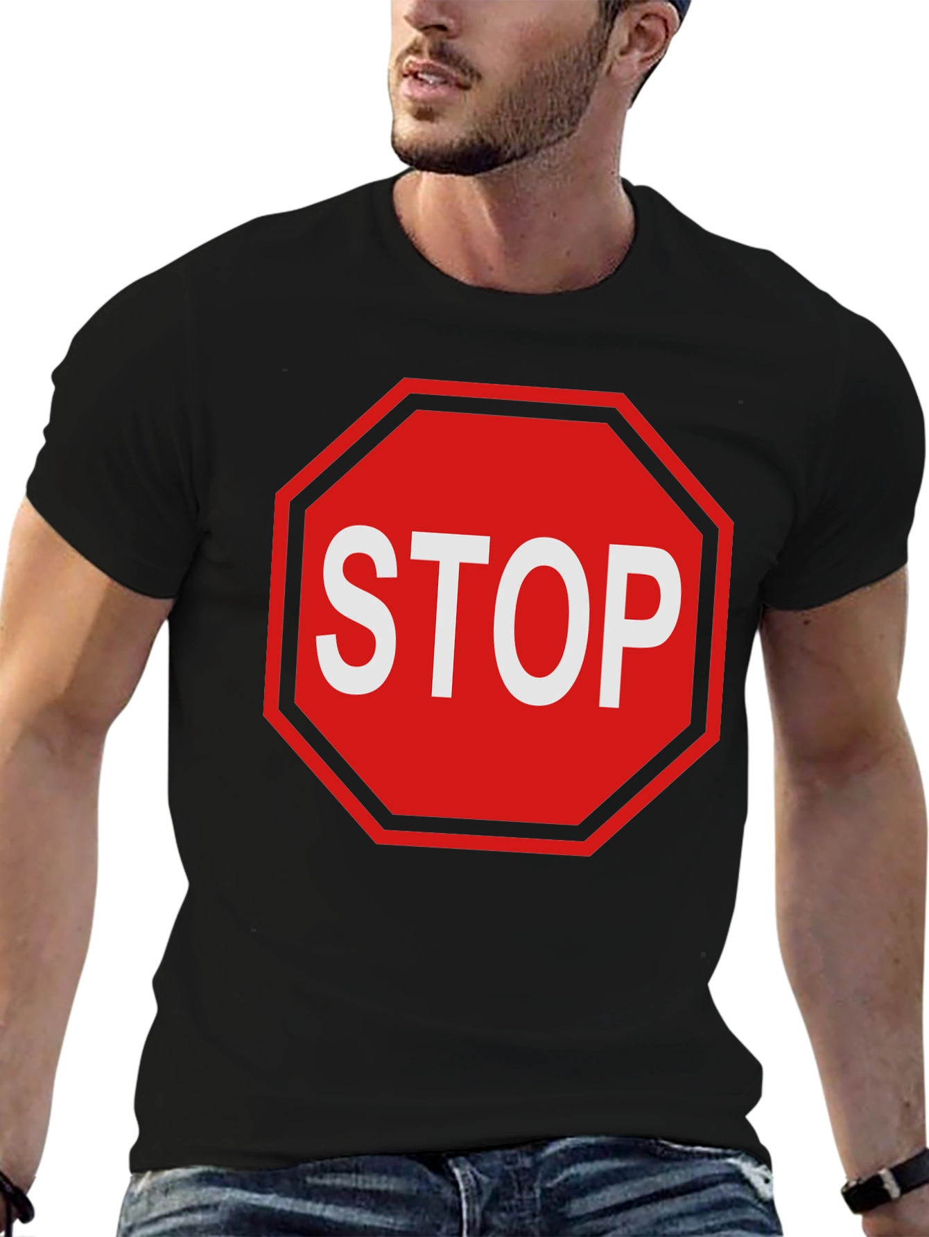 Stop Sign Graphic Tee - Bold Statement T-Shirt