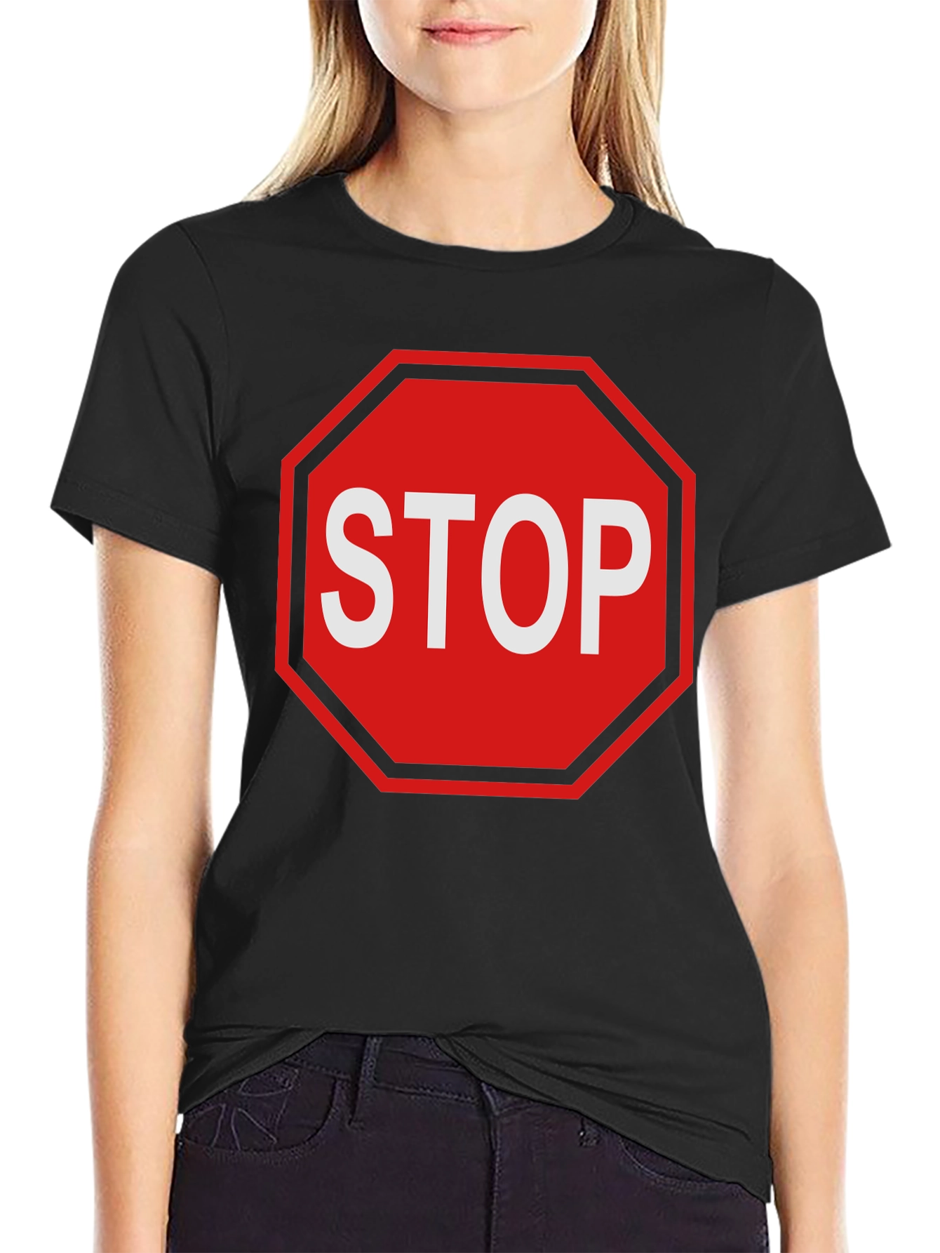 Stop Sign Graphic Tee - Bold Statement T-Shirt