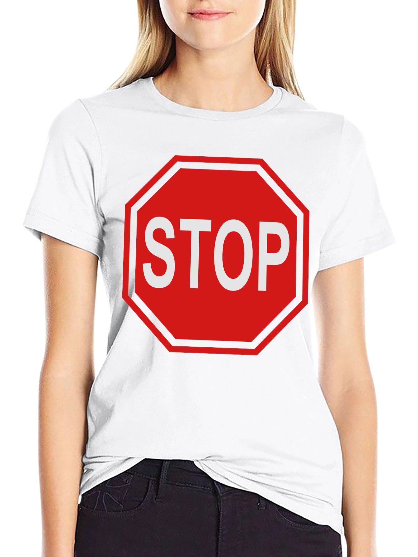Stop Sign Graphic Tee - Bold Statement T-Shirt