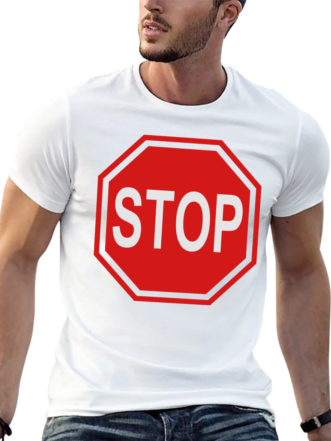 Stop Sign Graphic Tee - Bold Statement T-Shirt