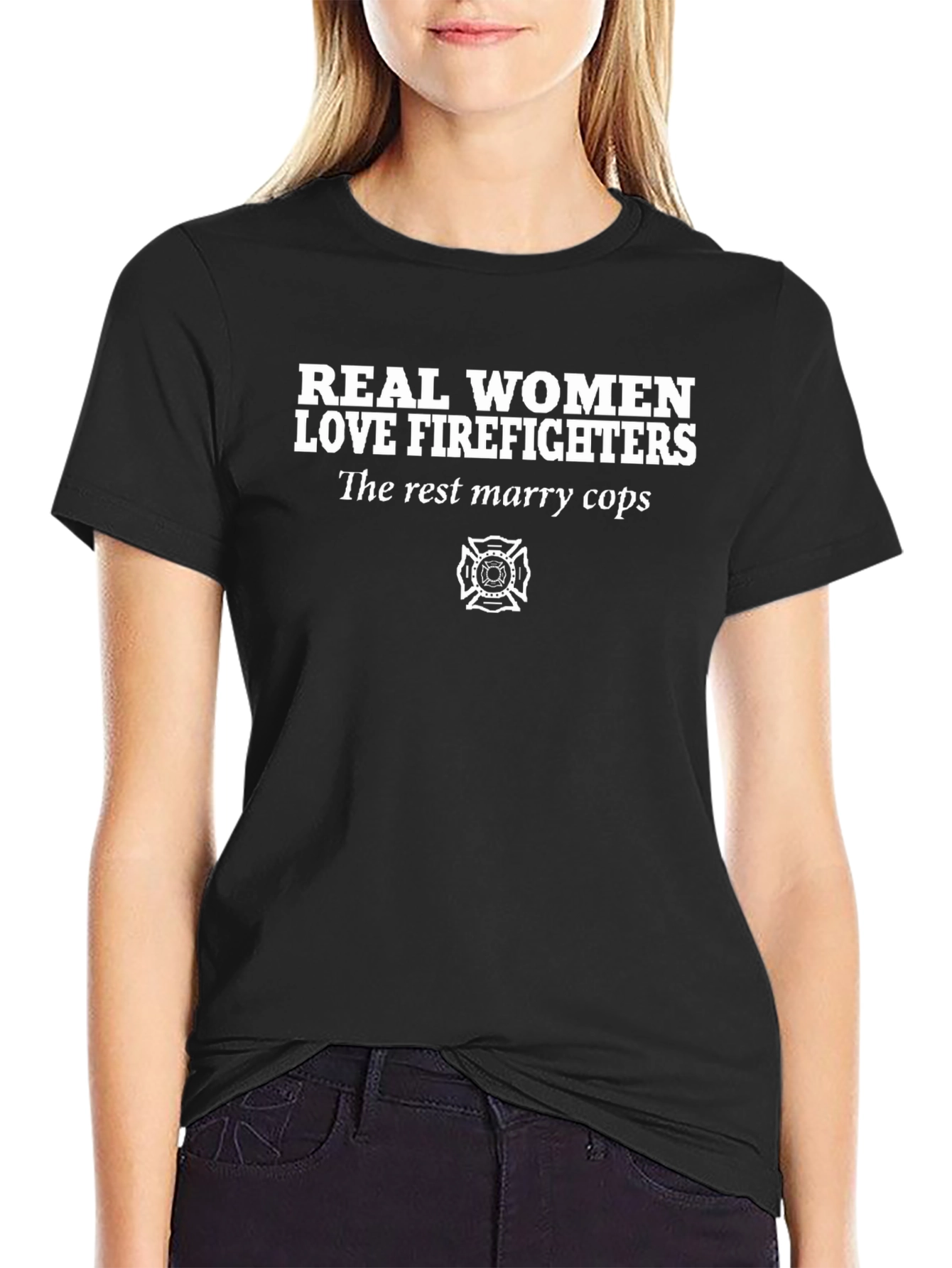 Real Women Love Firefighters Graphic T-Shirt