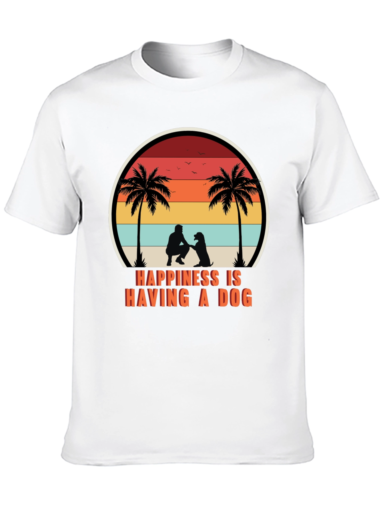 Happiness is Having a Dog T-Shirt Retro Graphic Tee