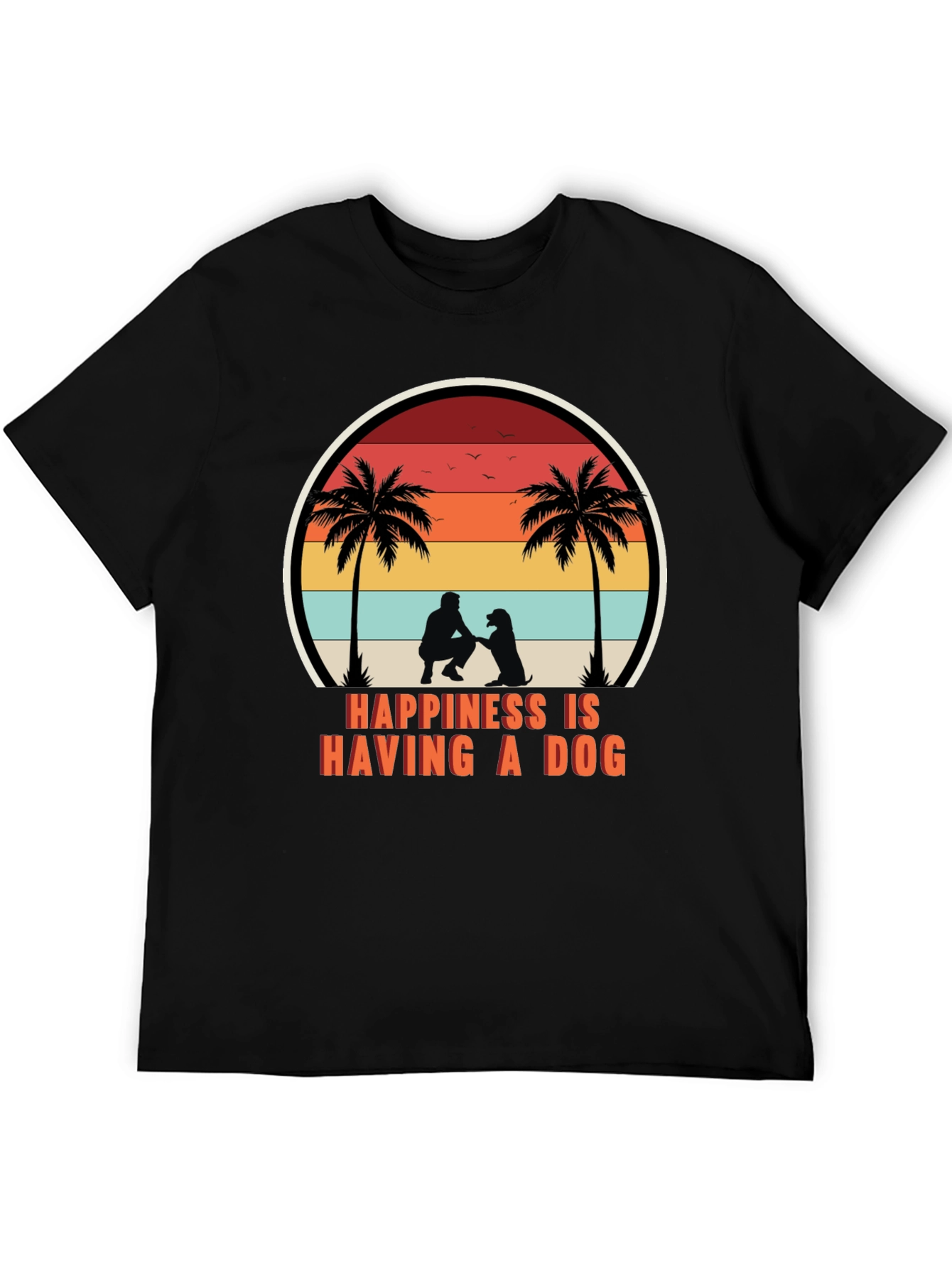 Happiness is Having a Dog T-Shirt Retro Graphic Tee