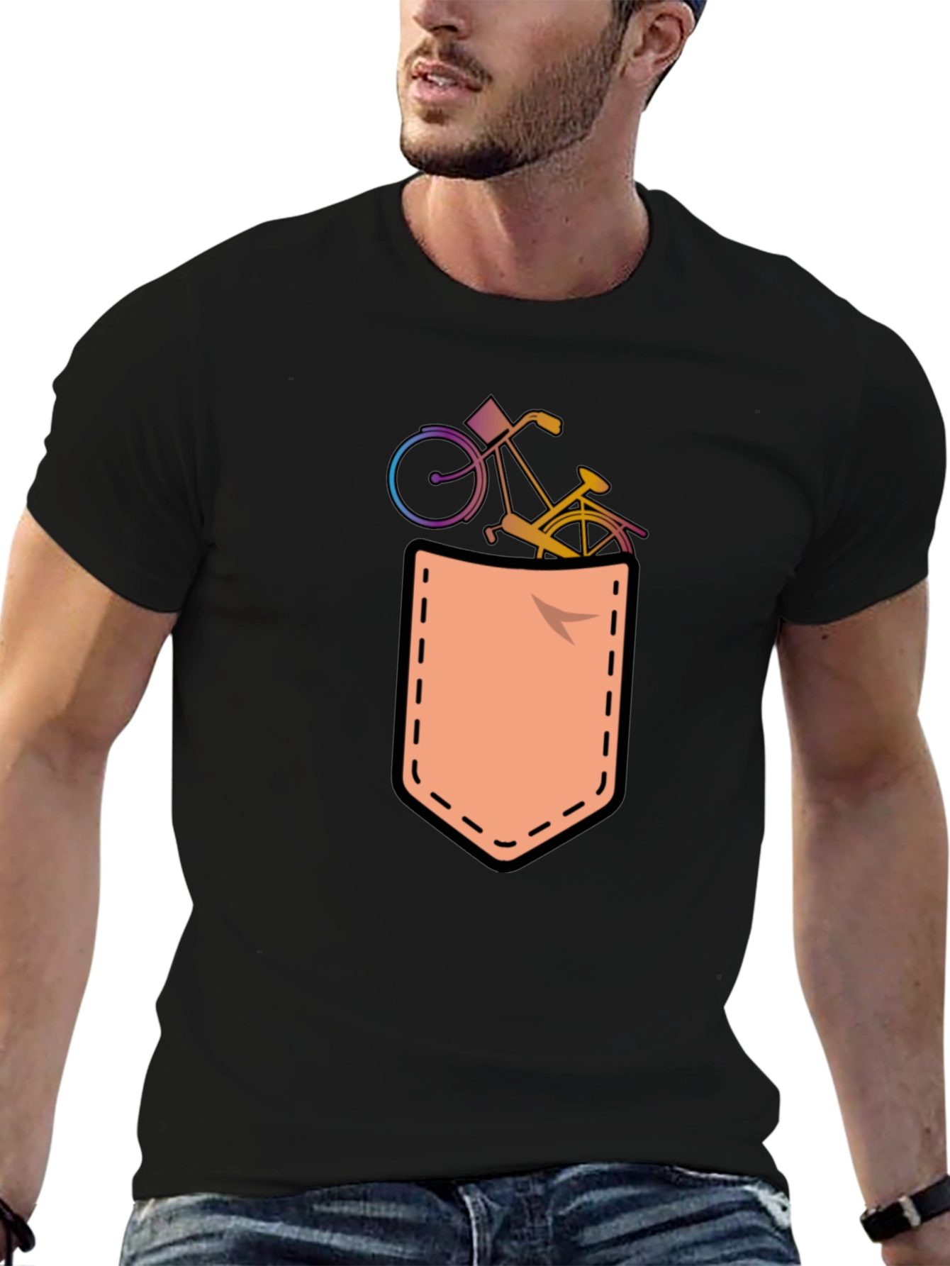 Bicycle in Pocket T-Shirt Fun Graphic Tee