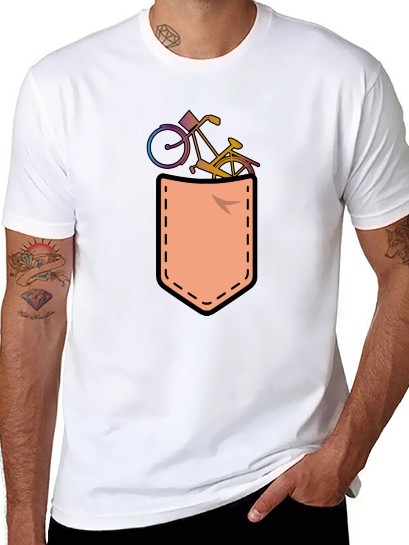 Bicycle in Pocket T-Shirt Fun Graphic Tee