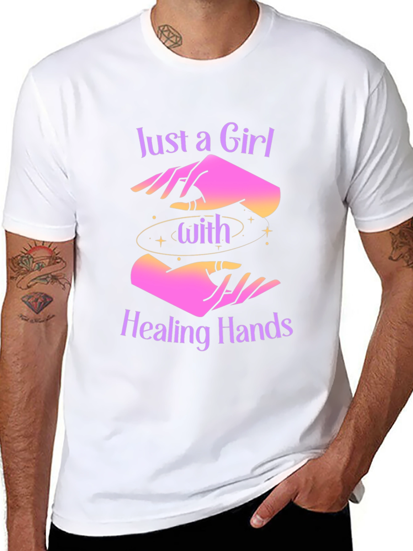 Healing Hands Graphic Tee - Mystical Comfort