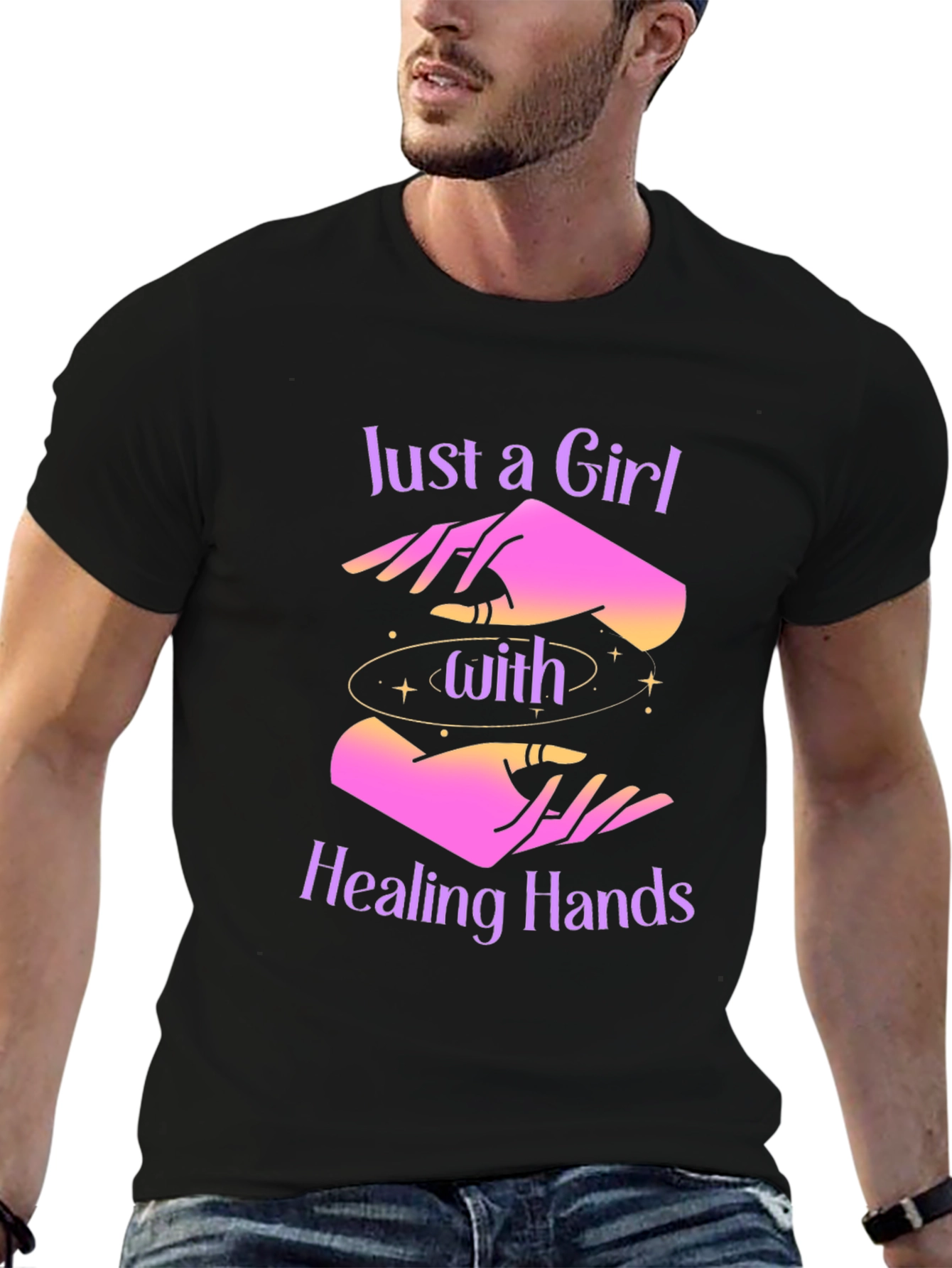 Healing Hands Graphic Tee - Mystical Comfort