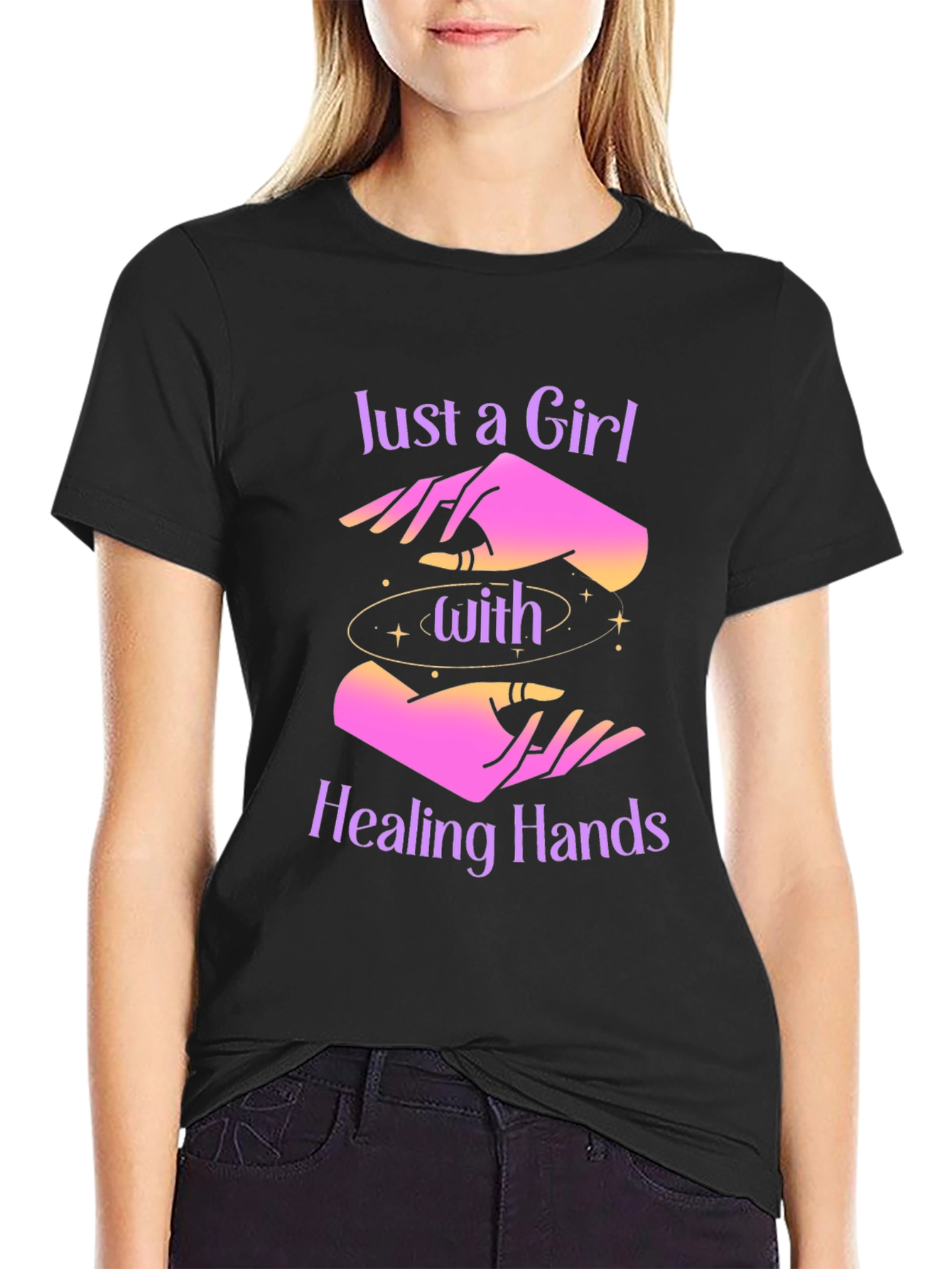 Healing Hands Graphic Tee - Mystical Comfort